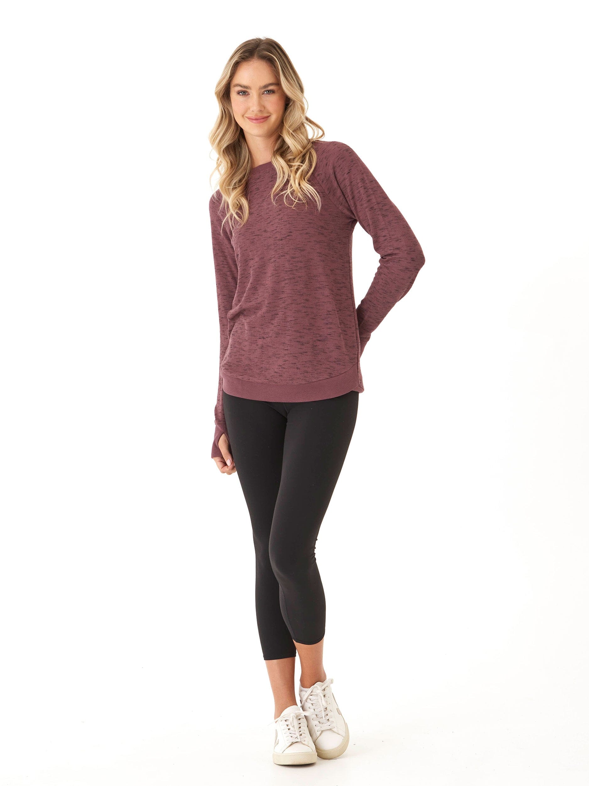 Rhythm Slub Tulip Hem Tunic - Casual Long Sleeve Sweater
