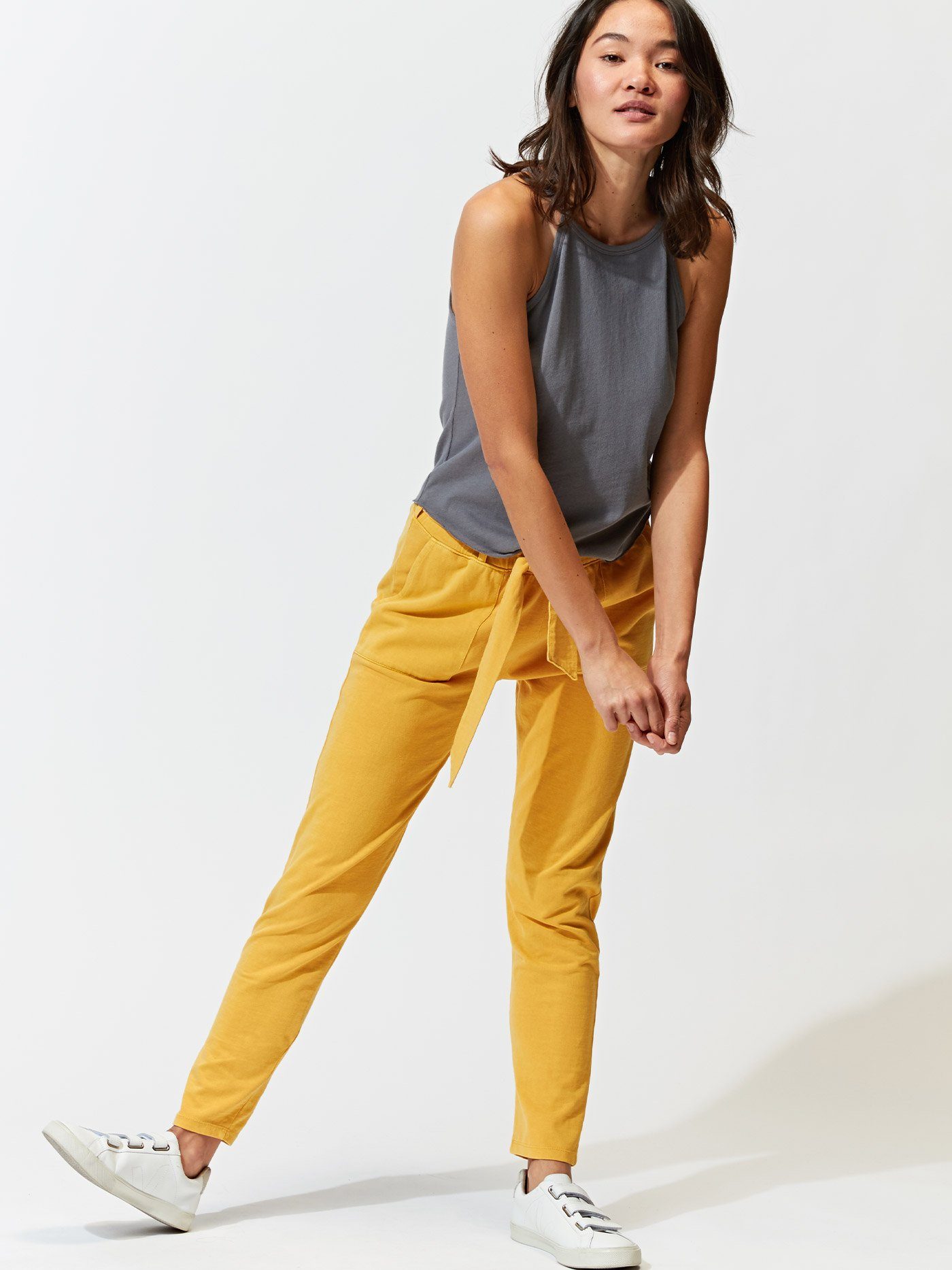 Elpis Organic Cotton Sweater Knit Tank in Grey