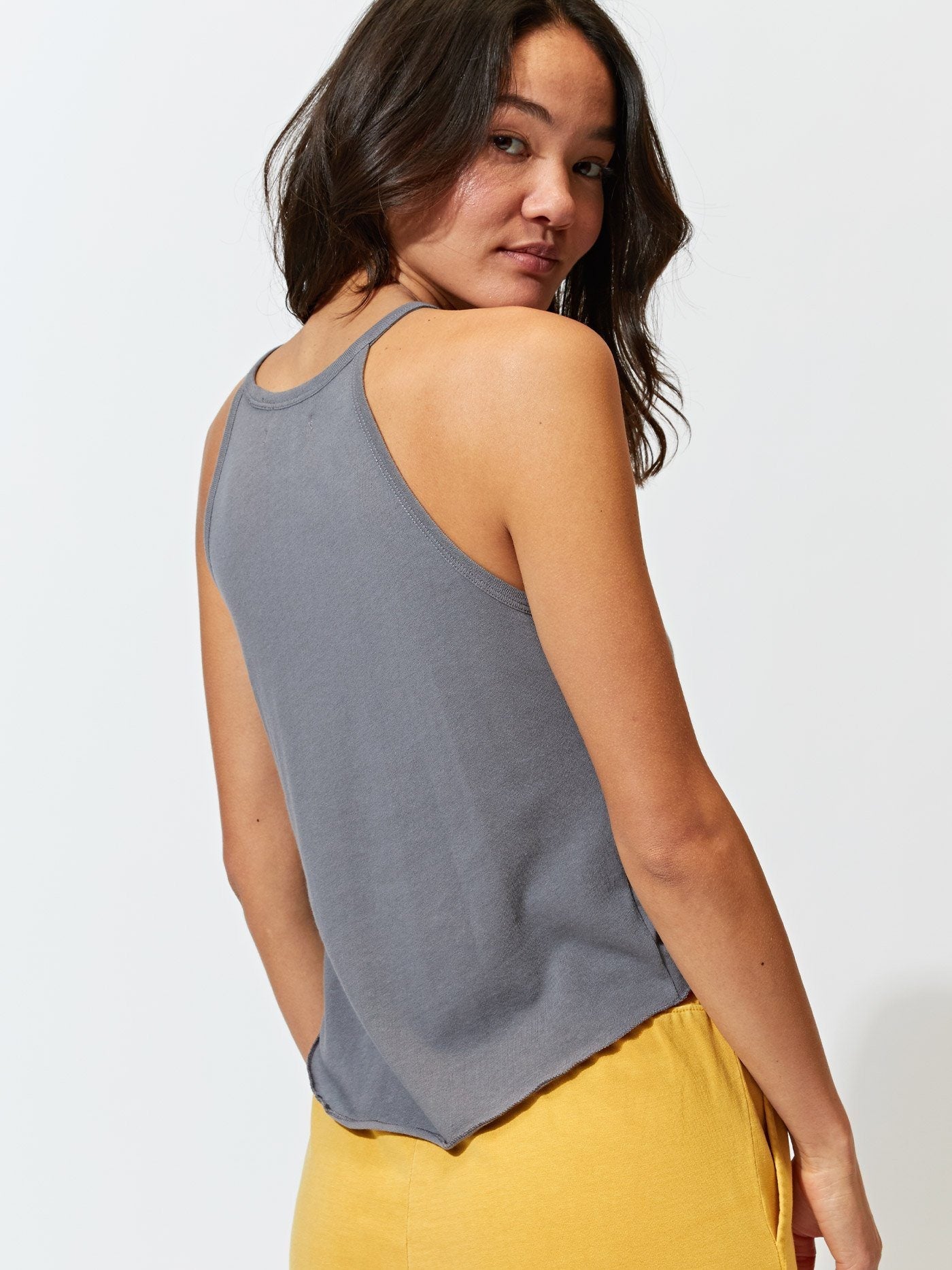 Elpis Organic Cotton Sweater Knit Tank in Grey