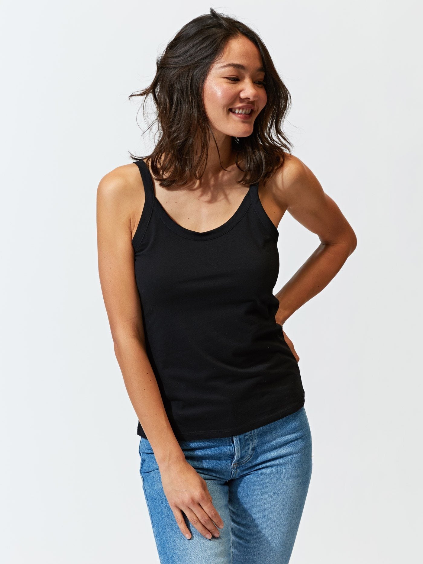 Invincible Cami Tank in Black - Eco-Friendly Organic Cotton