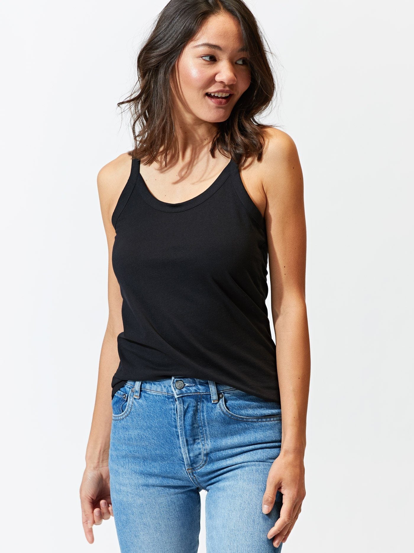 Invincible Cami Tank in Black - Eco-Friendly Organic Cotton