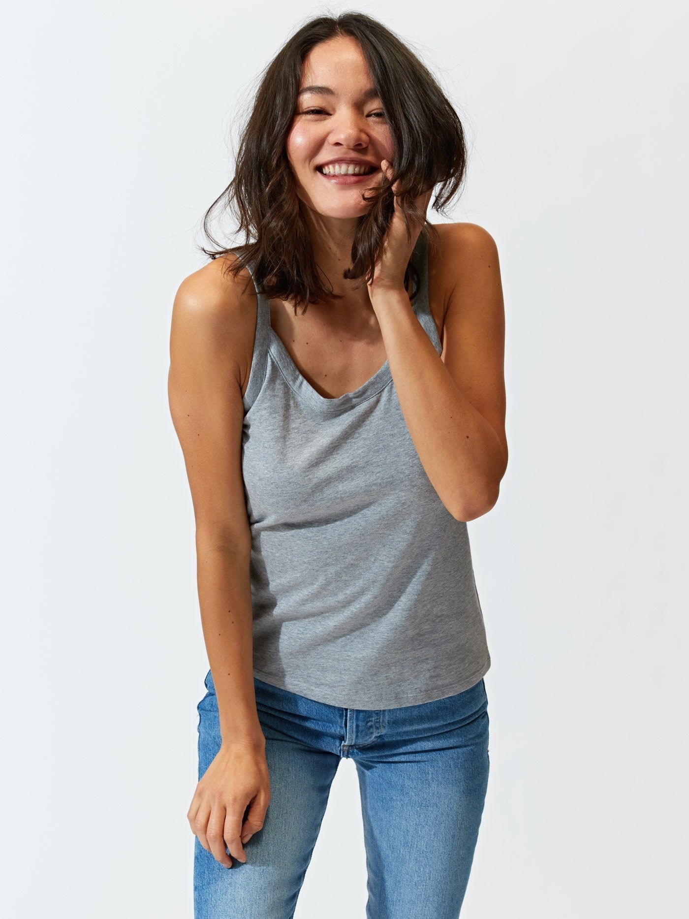 Invincible Organic Cotton Cami Tank in Grey