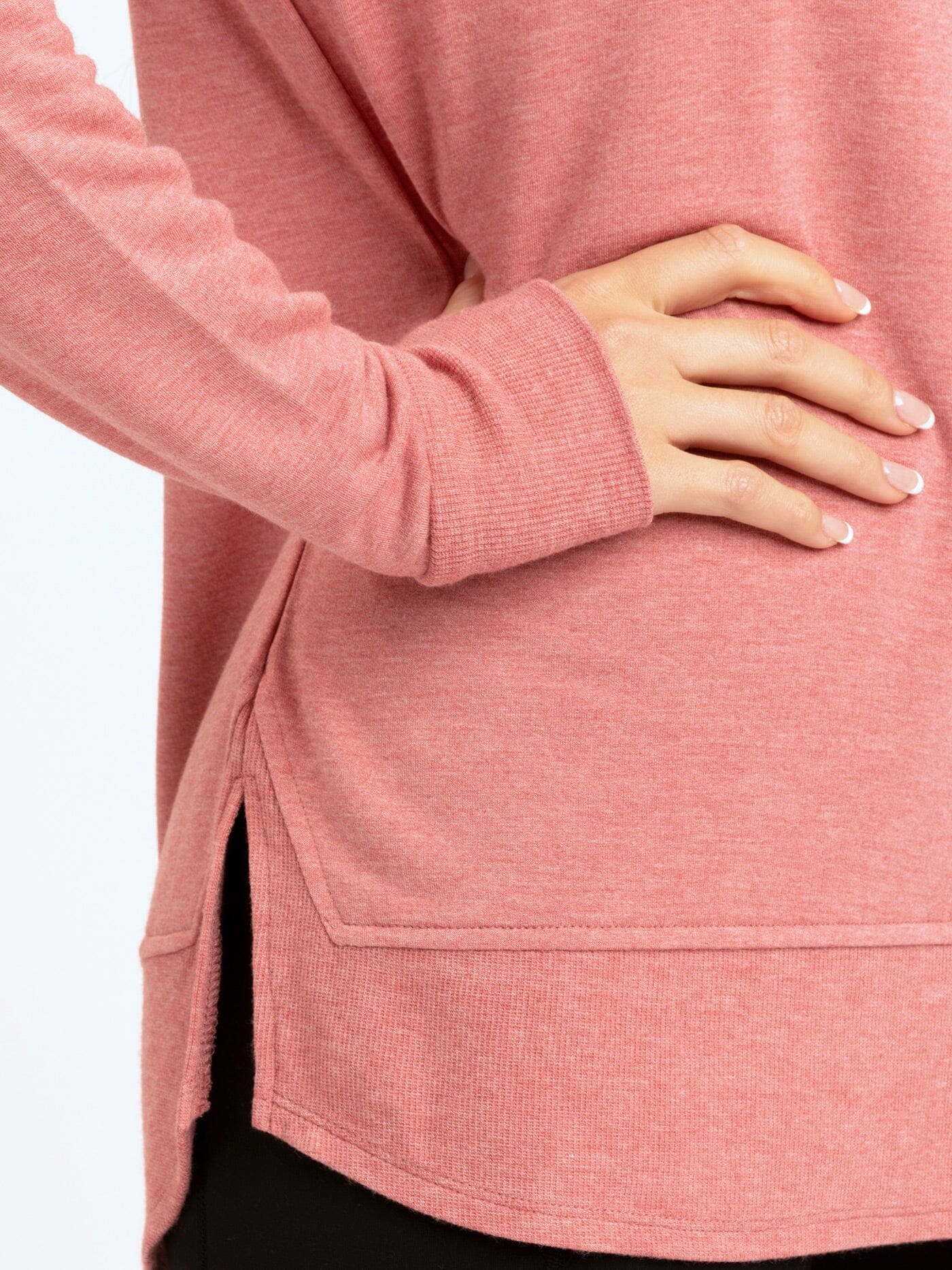 Leelu Feather Fleece Raglan Pullover with Thumbholes