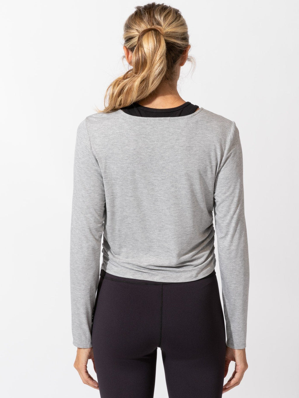 Amabella Women's Ruched Long Sleeve Knit Top with Thumbholes