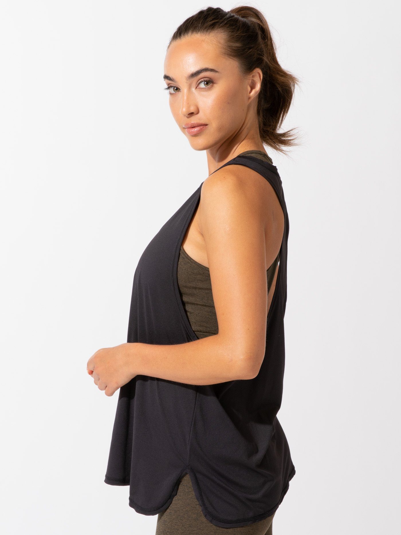 Ramona Muscle Tank: Women's Sporty Performance Top in Black