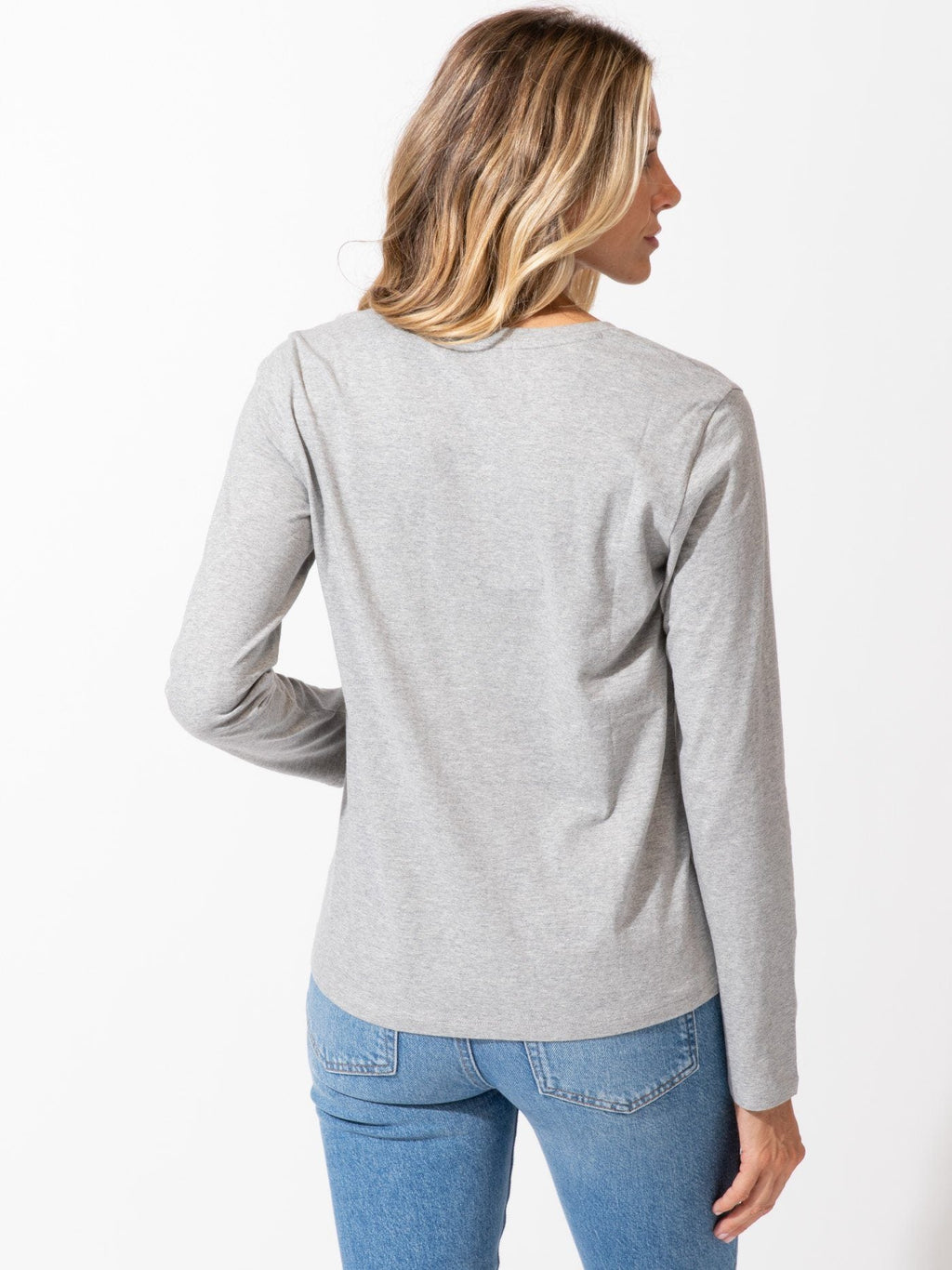 Women's Invincible Long Sleeve Scoop Neck Tee in Grey