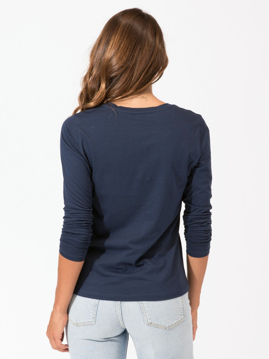 Women's Invincible Long Sleeve V-Neck - Navy Blue Performance Tee