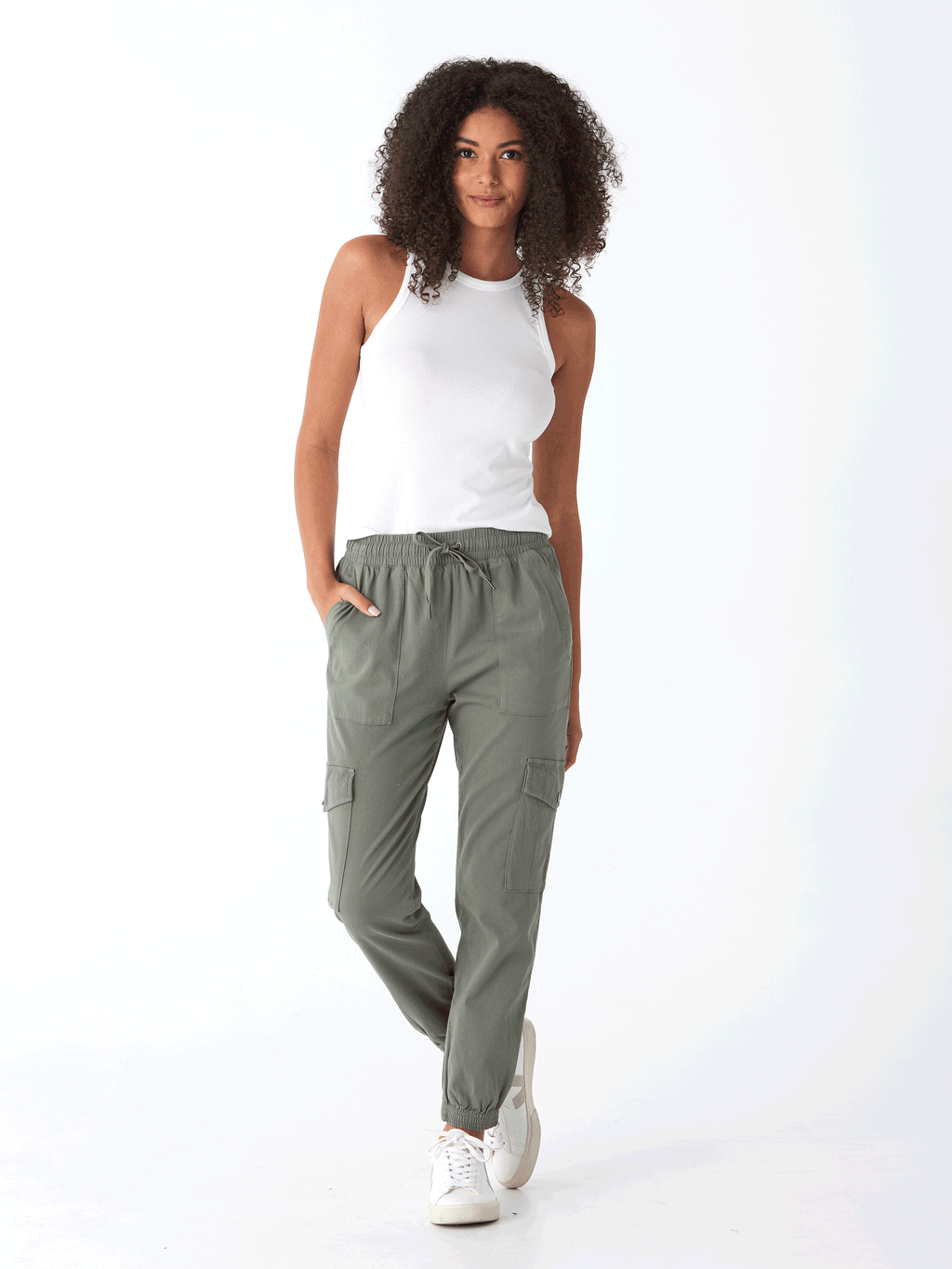 Delilah Stretch Twill Cargo Jogger 27 Inch Sustainable Pant