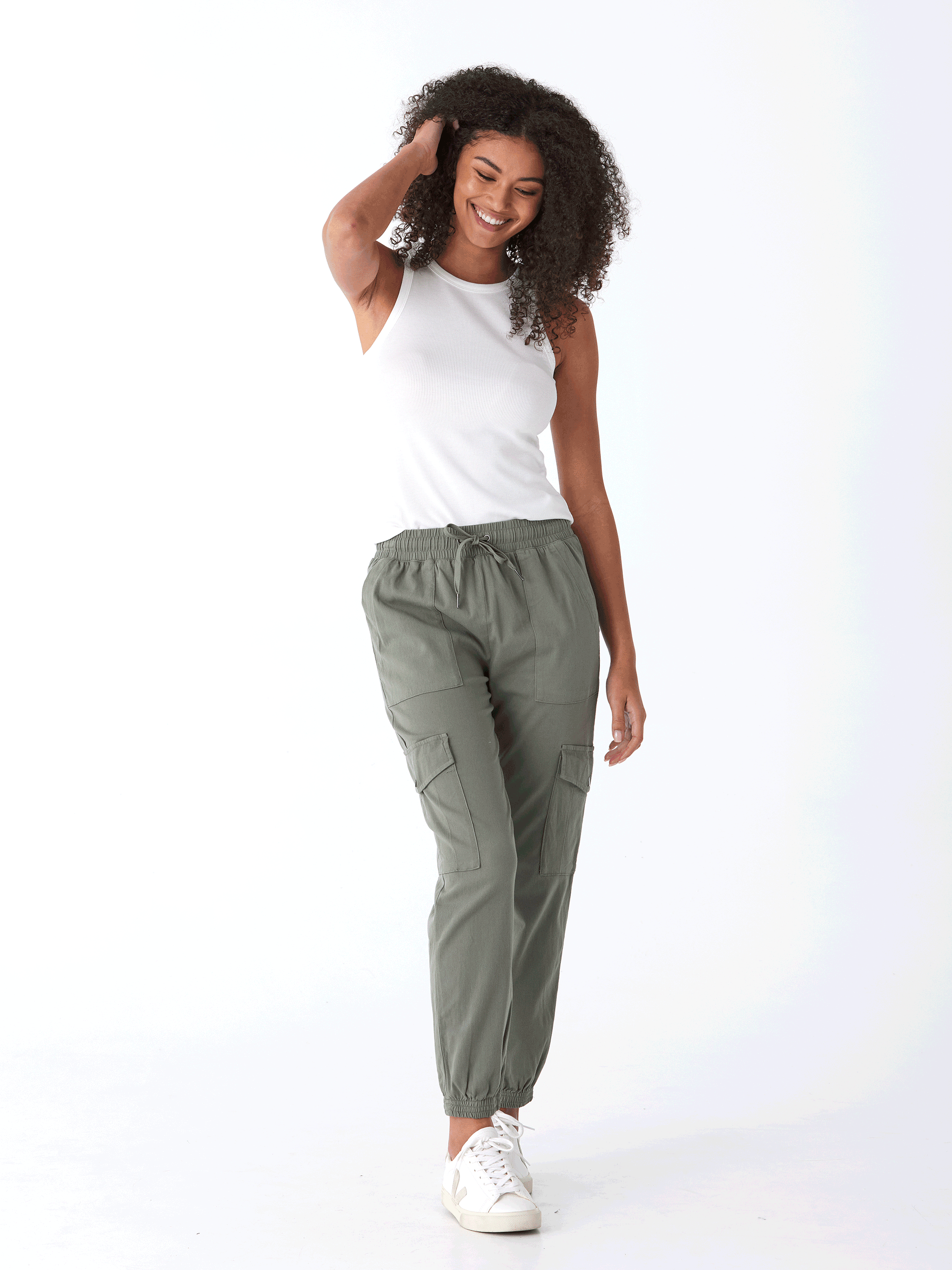 Delilah Stretch Twill Cargo Jogger 27 Inch Sustainable Pant