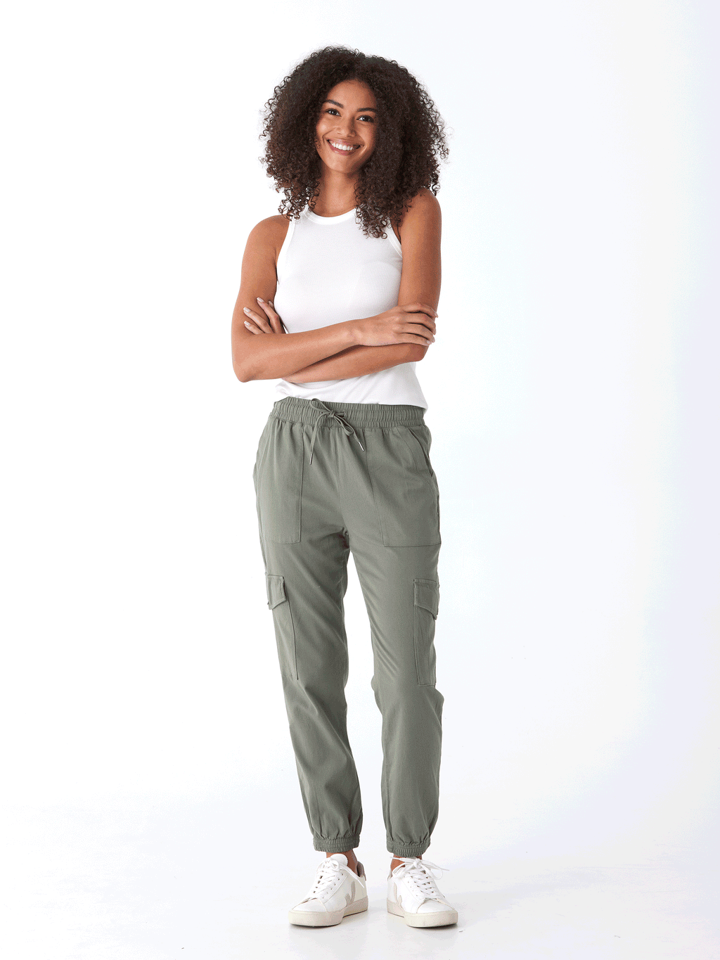 Delilah Stretch Twill Cargo Jogger 27 Inch Sustainable Pant