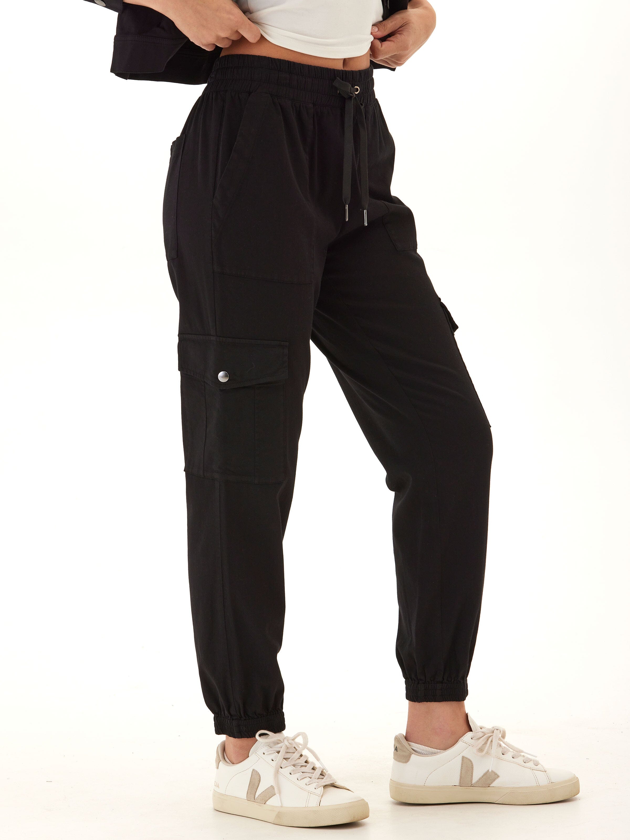 Stretch Twill Cargo Jogger 27-inch Length Utility Pants