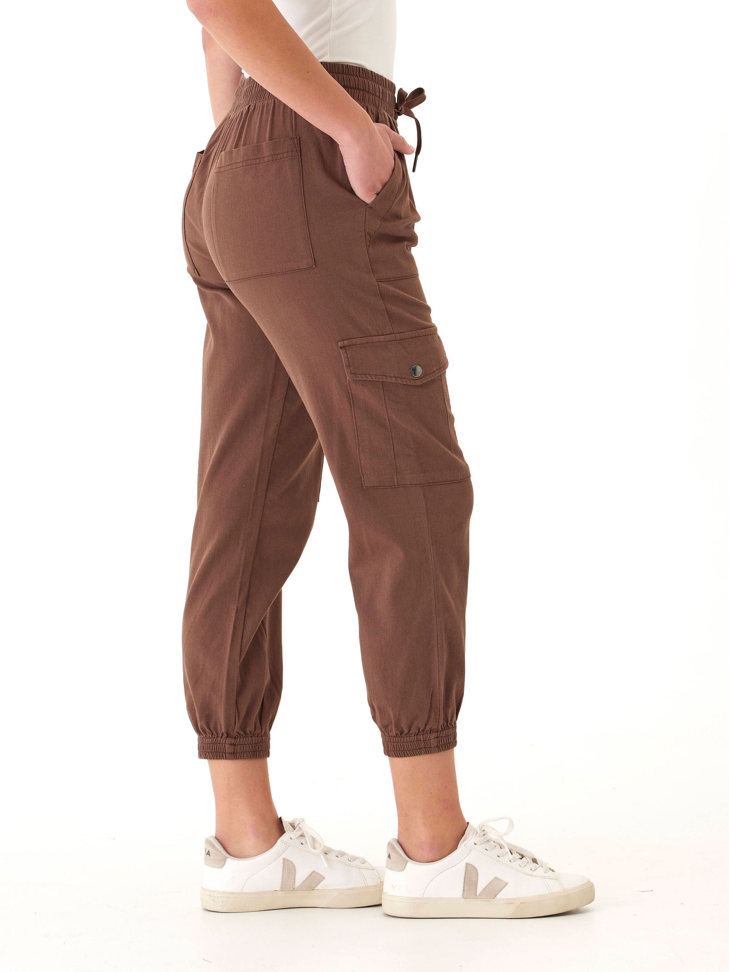 Stretch Twill Cargo Jogger 27-inch Length Utility Pants