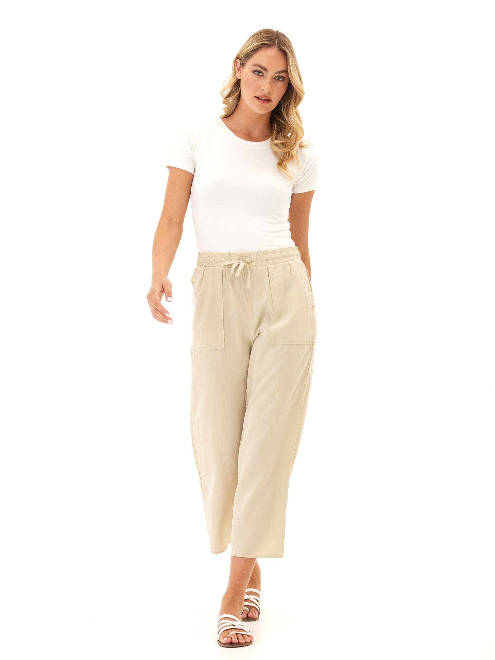 Hannah Breezy Linen Pant: Lightweight Relaxed Fit Drawstring Trousers