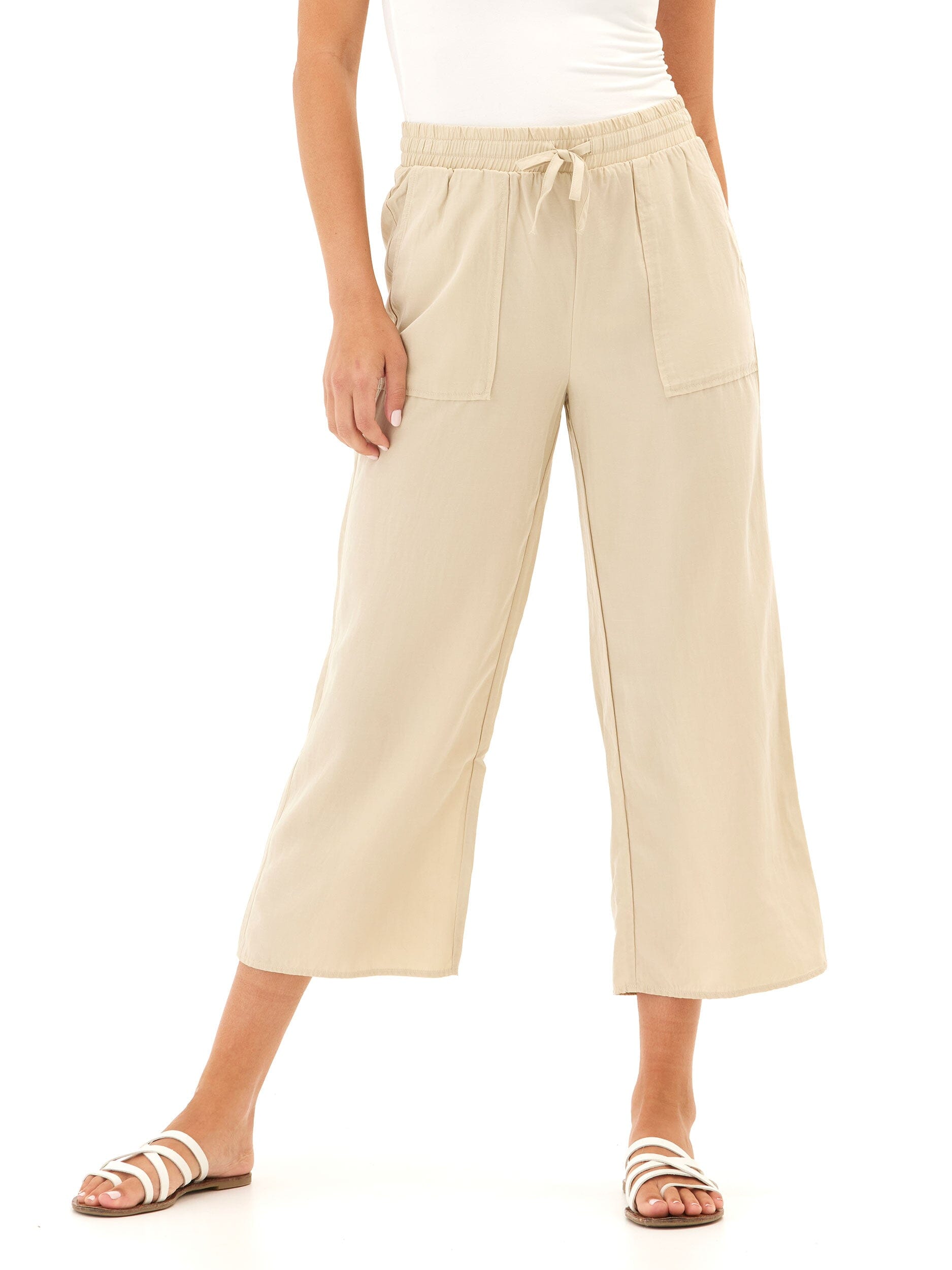 Hannah Breezy Linen Pant: Lightweight Relaxed Fit Drawstring Trousers