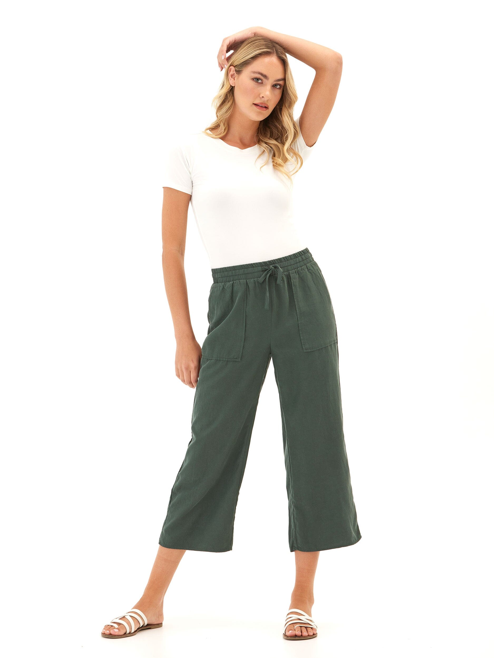 Hannah Breezy Linen Pant: Lightweight Relaxed Fit Drawstring Trousers