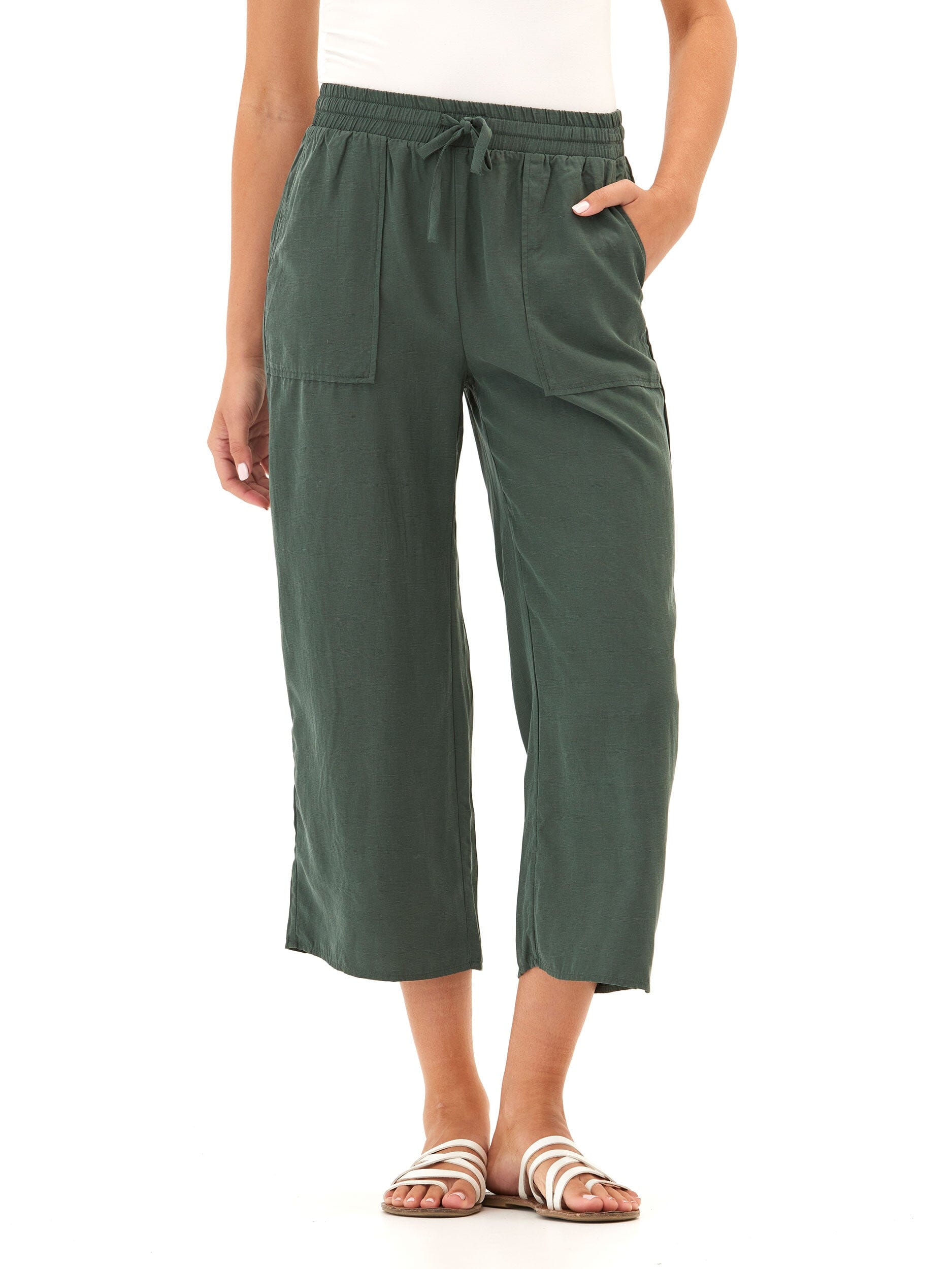 Hannah Breezy Linen Pant: Lightweight Relaxed Fit Drawstring Trousers