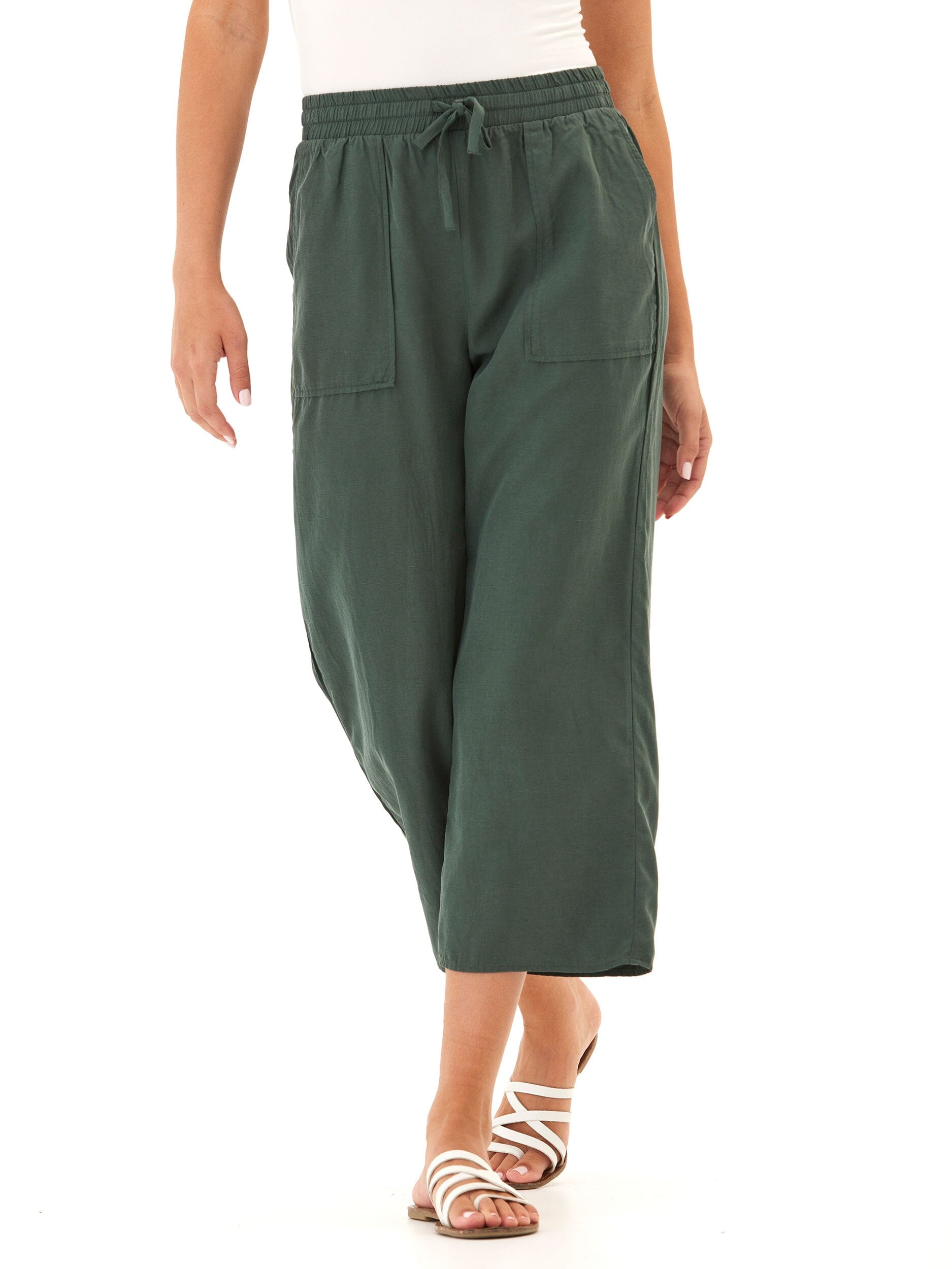 Hannah Breezy Linen Pant: Lightweight Relaxed Fit Drawstring Trousers