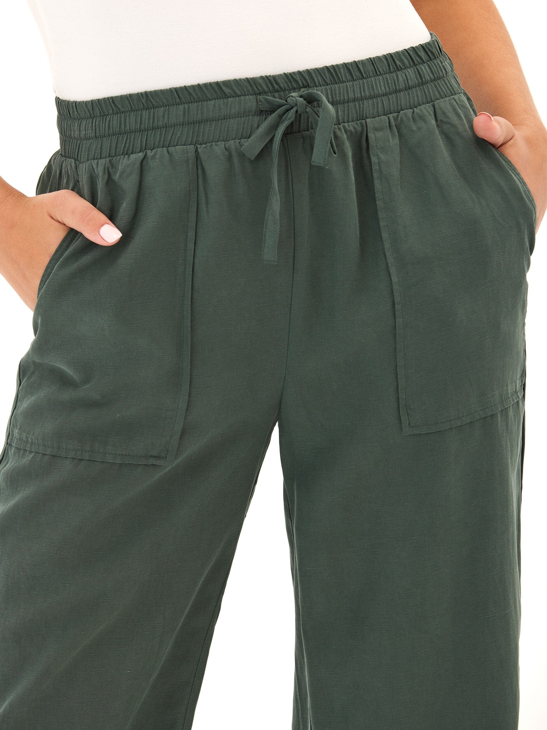 Hannah Breezy Linen Pant: Lightweight Relaxed Fit Drawstring Trousers
