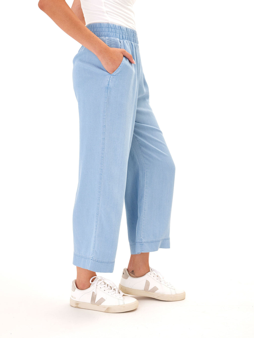 Harlowe Chambray Crop Pant 24-Inch Inseam