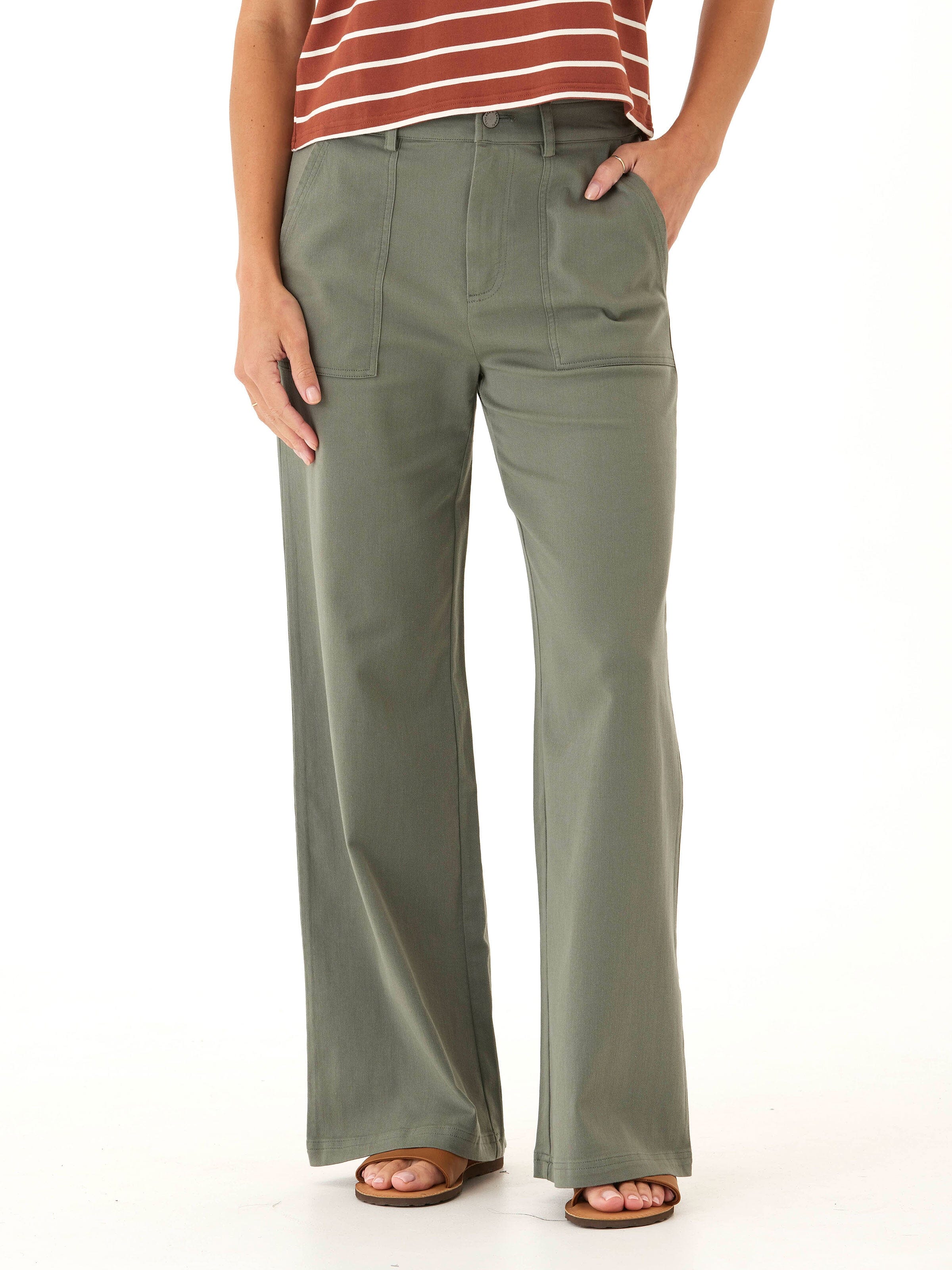 A pair of Pamela Stretch Twill Wide Leg Pants in a flattering, comfortable fit, displayed on a clean background.