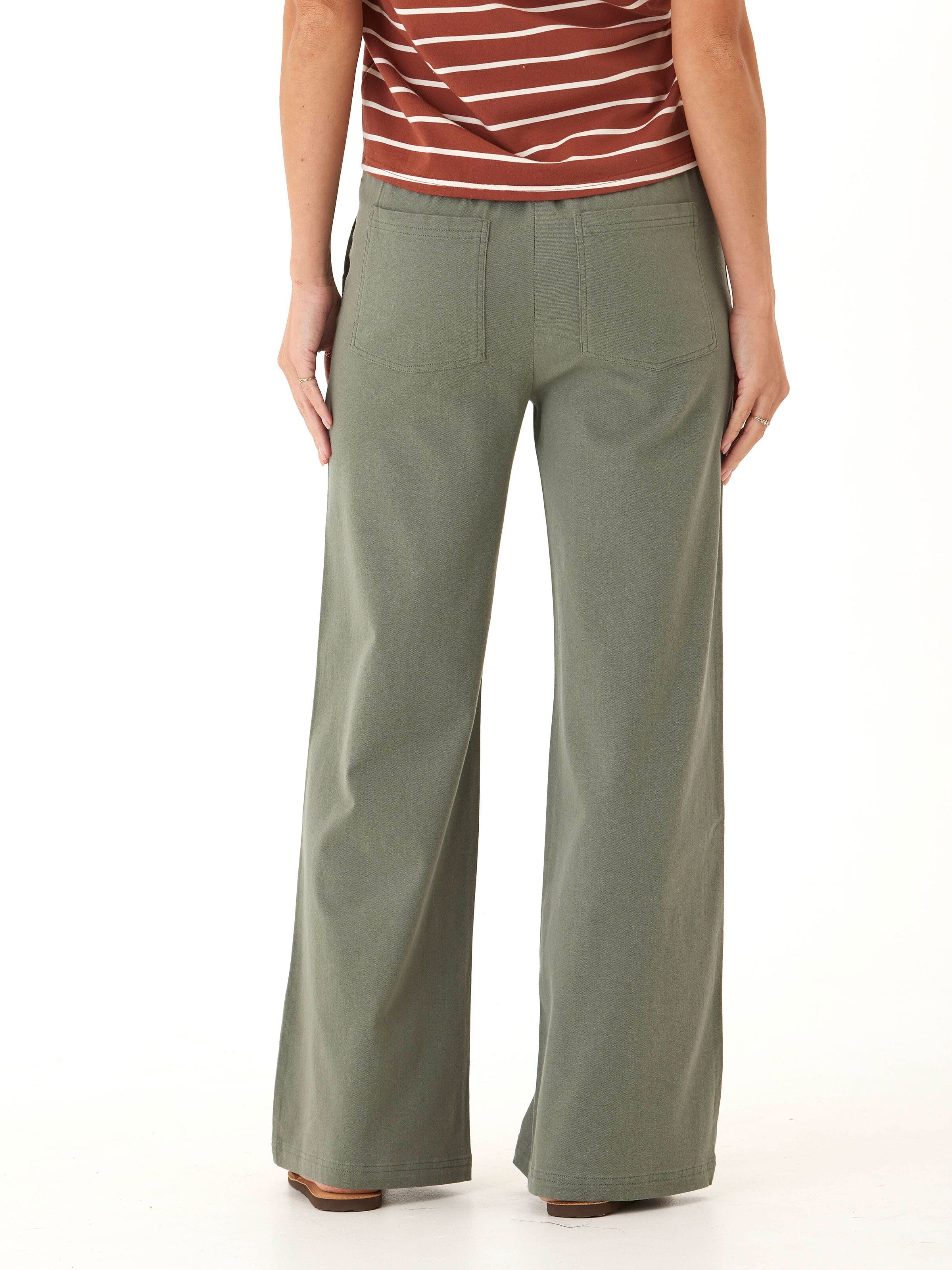 Pamela Stretch Twill Wide Leg Pant - Comfortable High Rise Trouser
