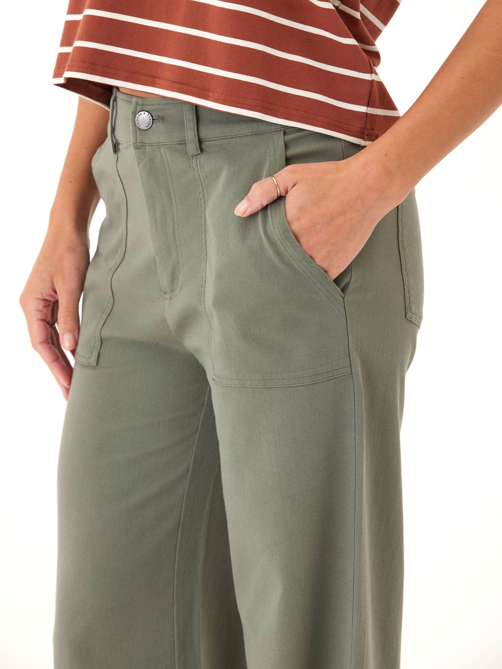 Pamela Stretch Twill Wide Leg Pant - Comfortable High Rise Trouser