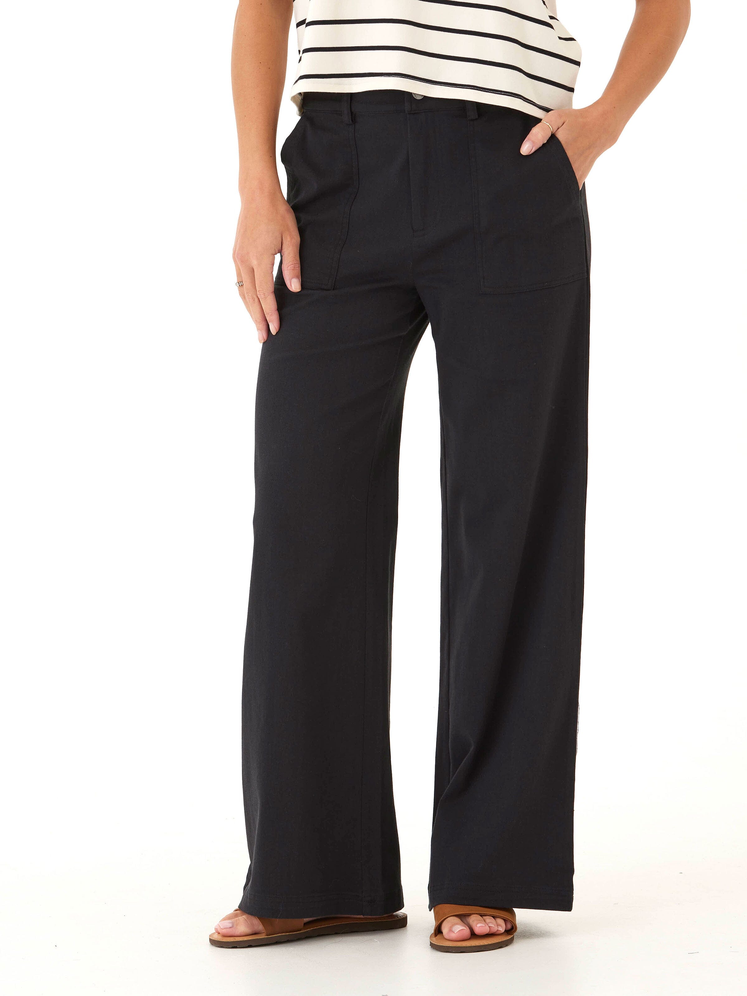 A pair of Pamela Stretch Twill Wide Leg Pants in a flattering, comfortable fit, displayed on a clean background.