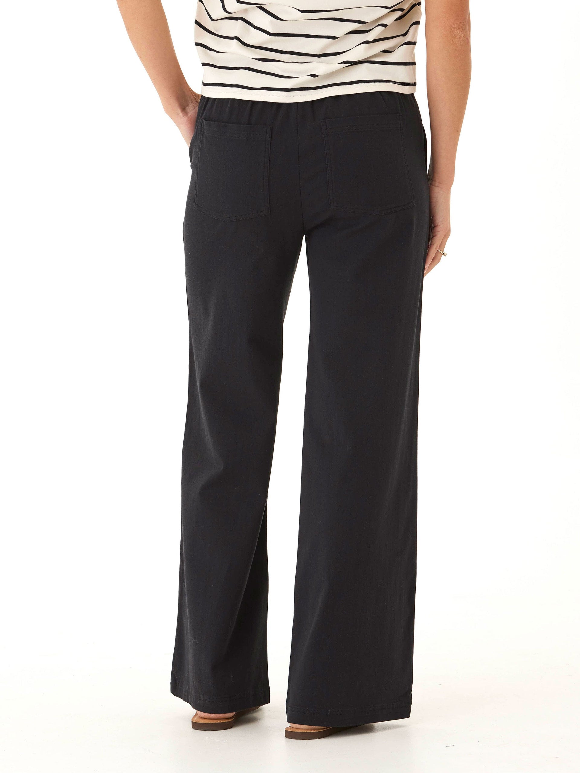 Pamela Stretch Twill Wide Leg Pant - Comfortable High Rise Trouser