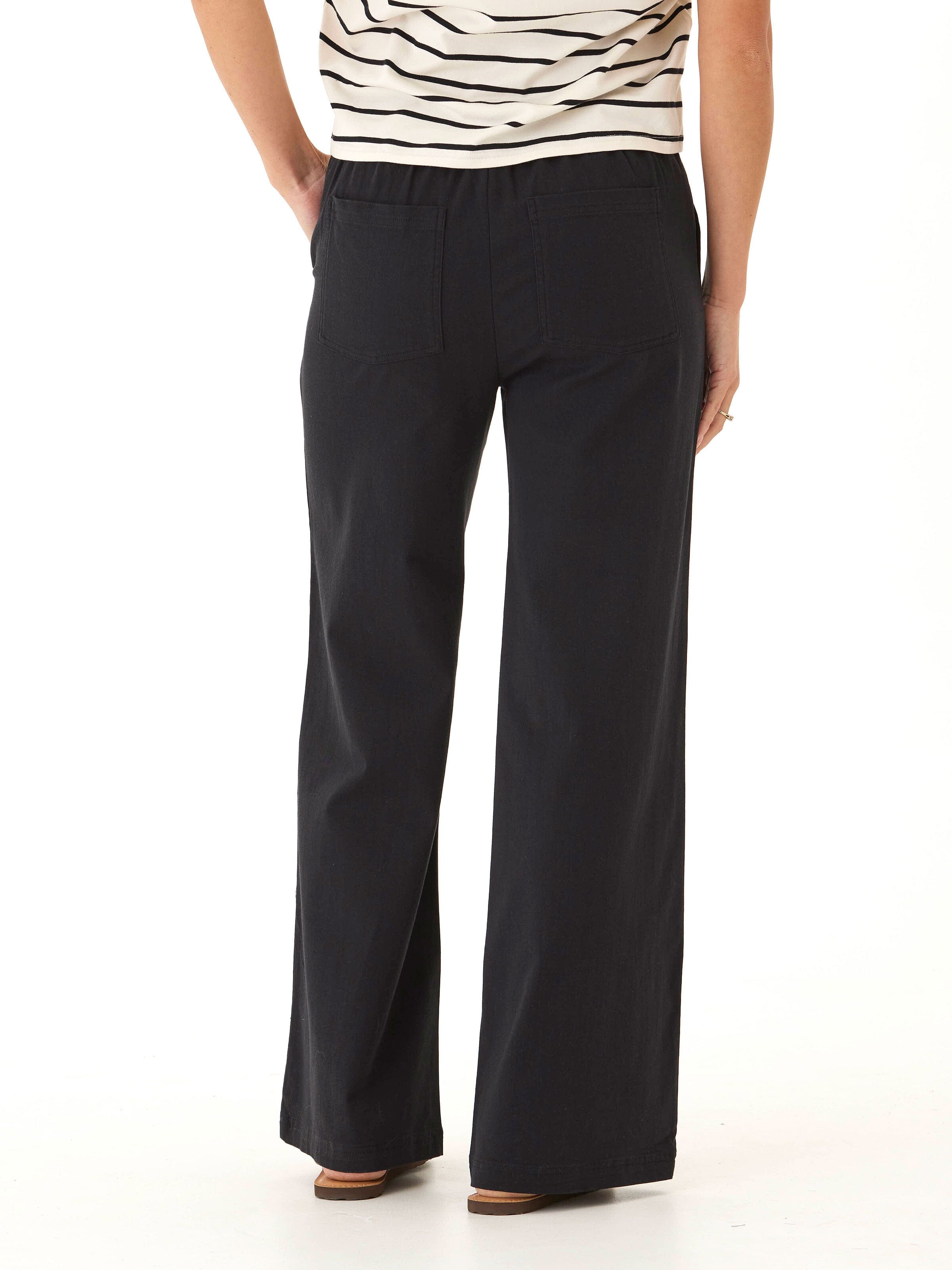 Pamela Stretch Twill Wide Leg Pant - Comfortable High Rise Trouser