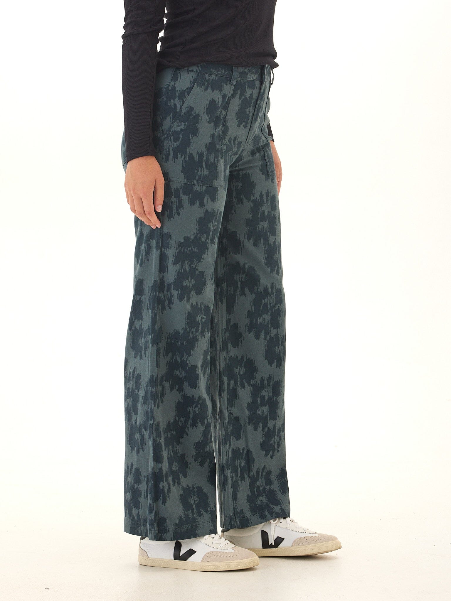 Stretch Twill Wide Leg Pant for Women in Classic Tailored Fit