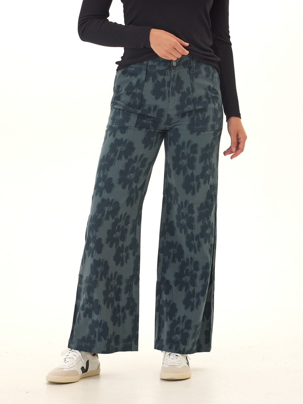 Stretch Twill Wide Leg Pant for Women in Classic Tailored Fit