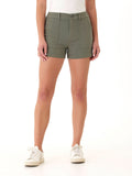 Kendall mid-rise stretch twill utility shorts in a neutral tone