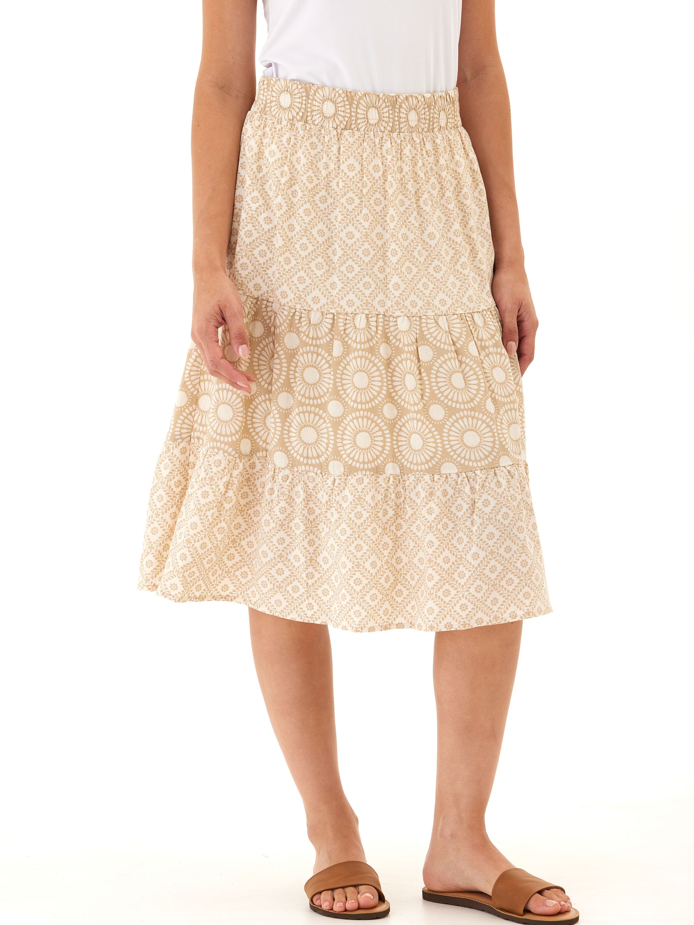 Kathleen Printed Woven Midi Skirt