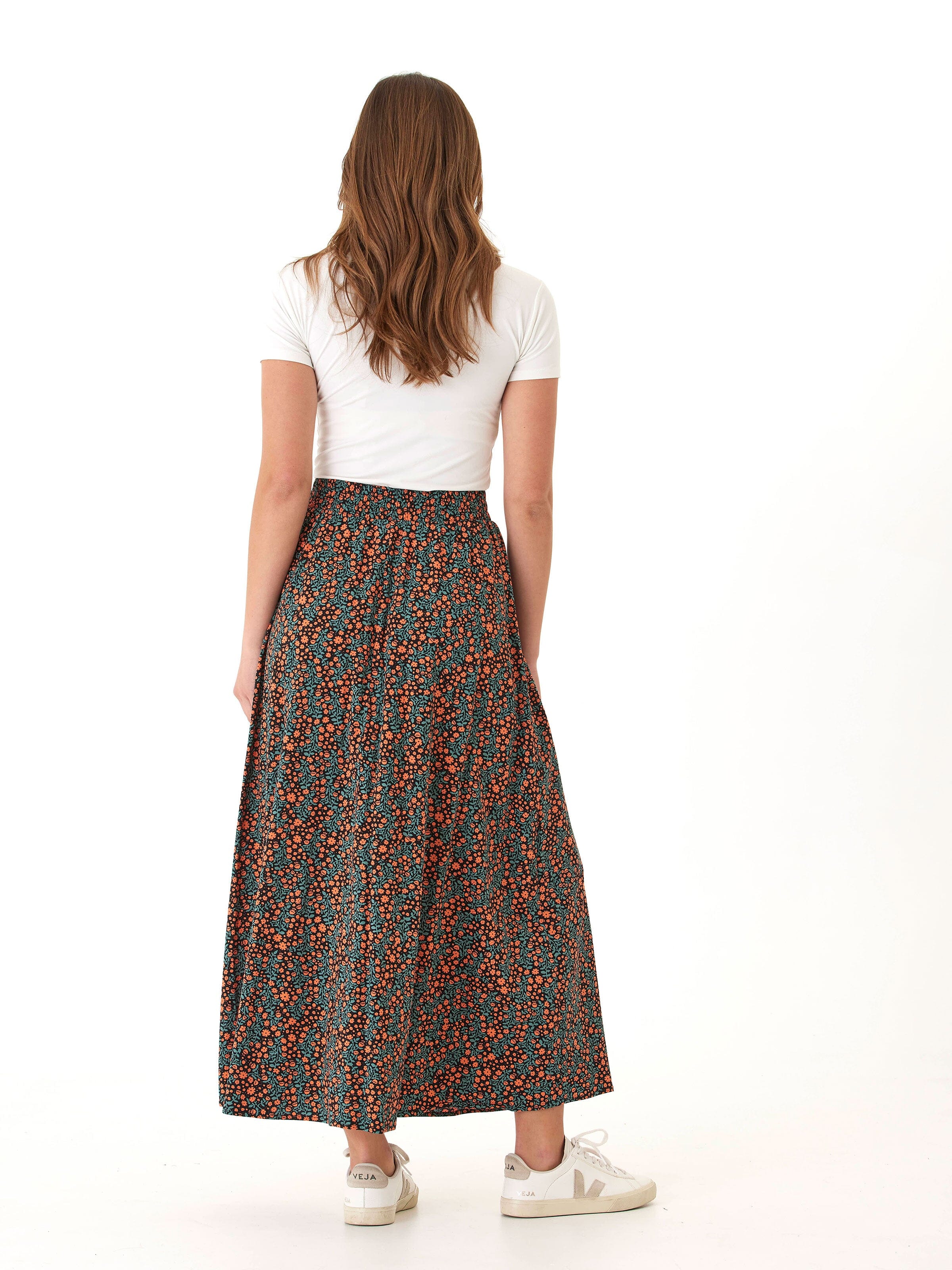 Anastacia Floral Maxi Skirt - Bohemian High-Rise A-Line Flowy Skirt