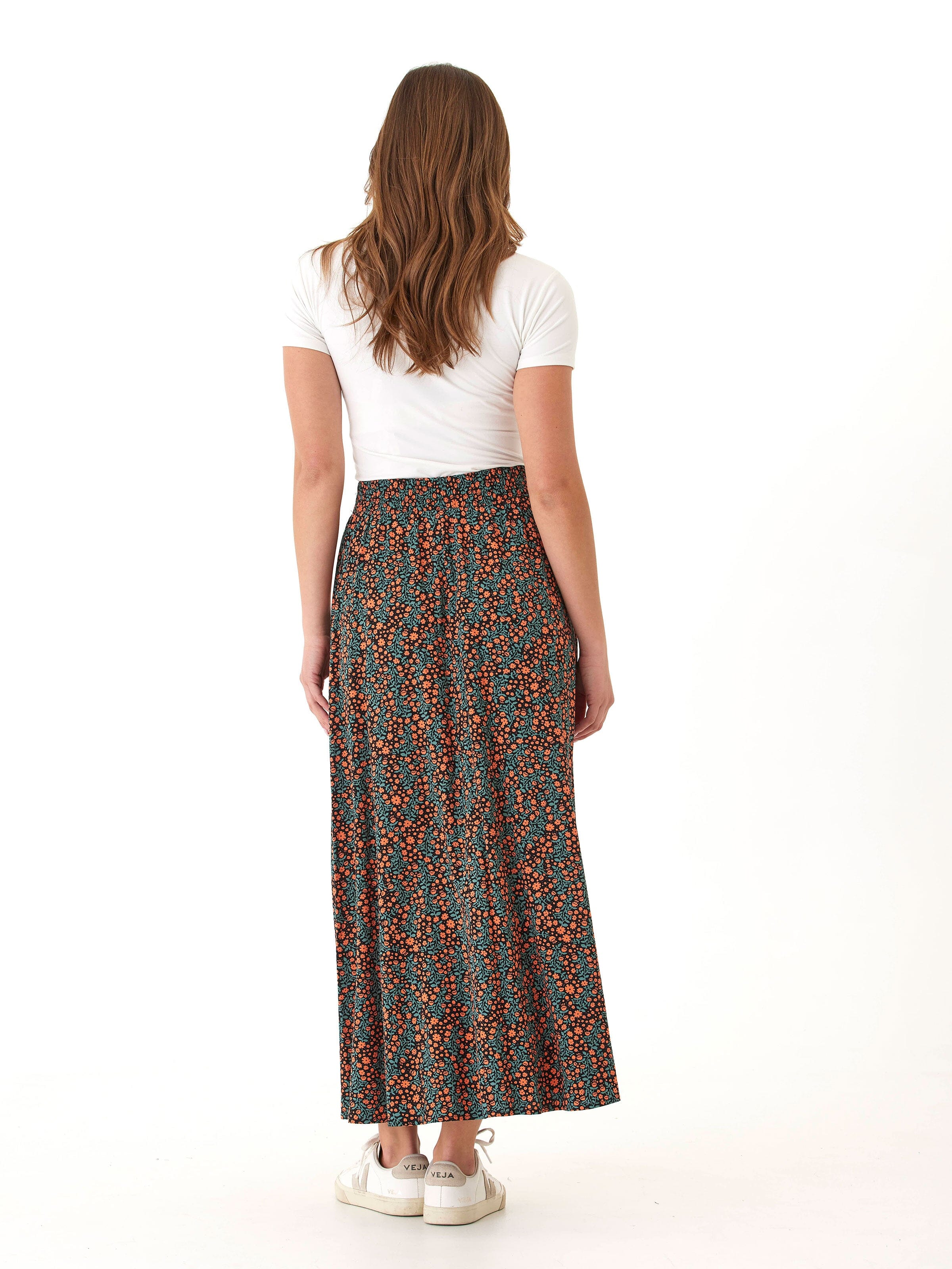 Anastacia Floral Maxi Skirt - Bohemian High-Rise A-Line Flowy Skirt