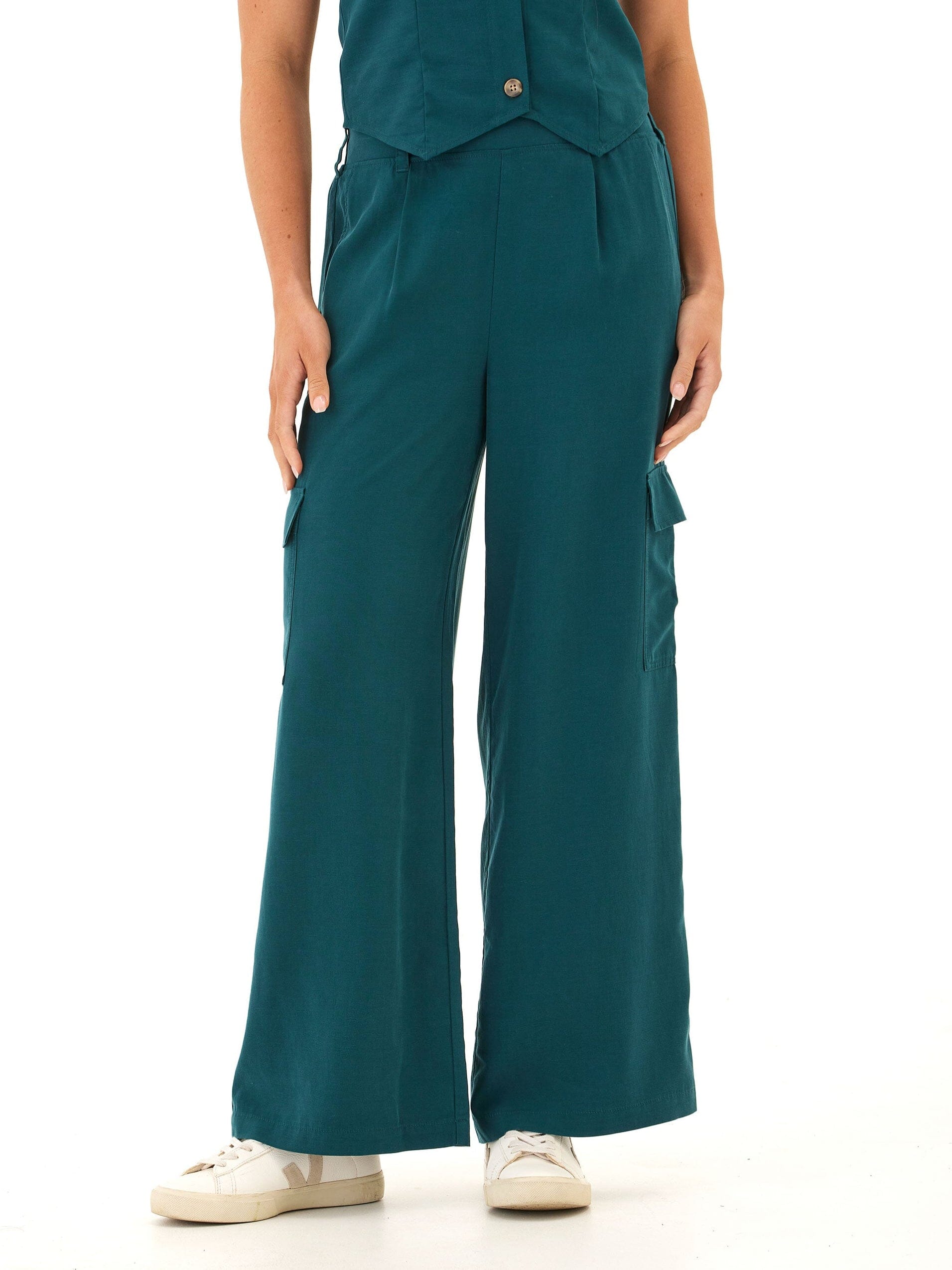 Alessandra Breezy Linen Cargo Pant – Wide-Leg Utility Trousers