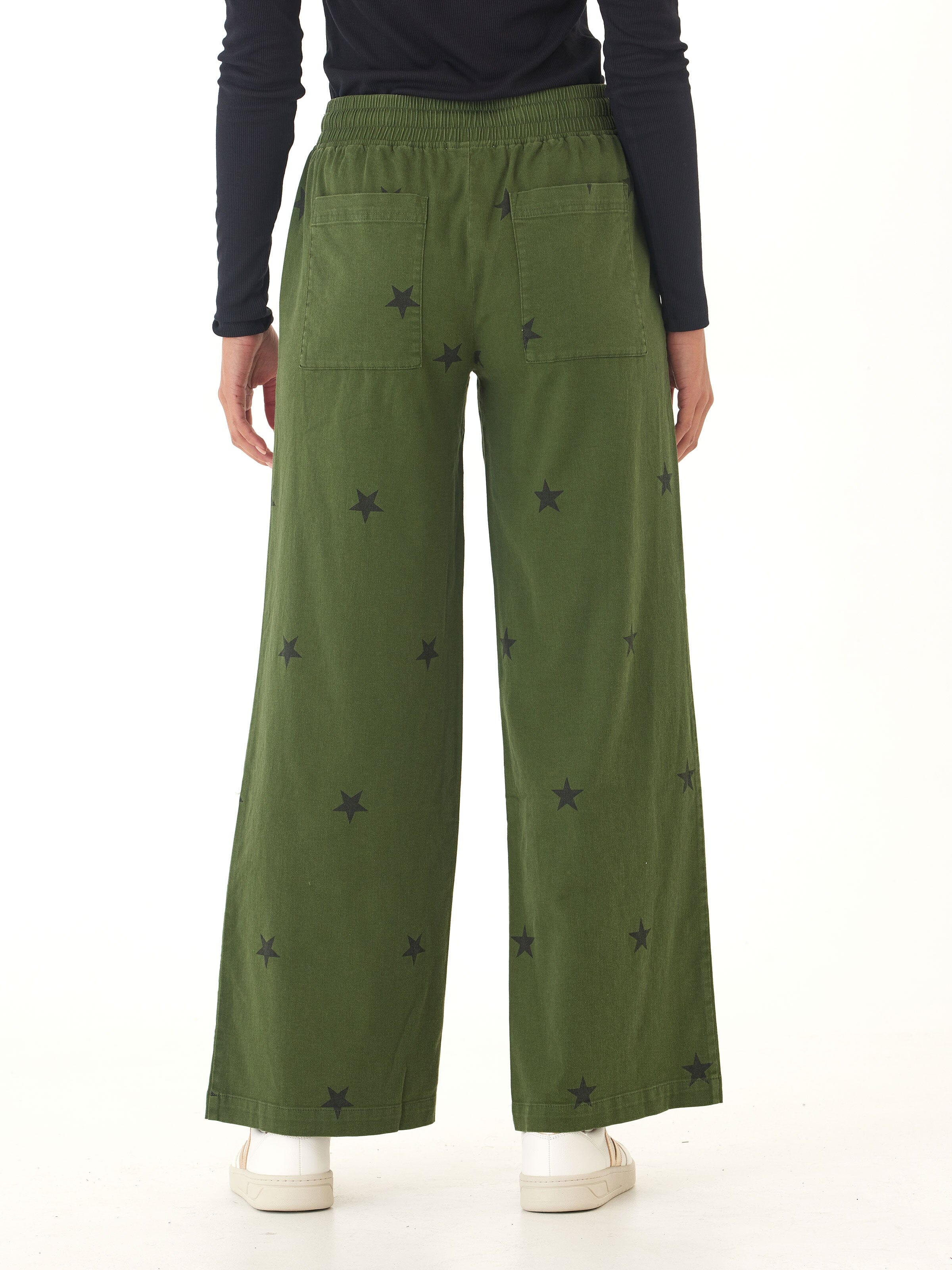 Cleo Stretch Twill Wide Leg Pant with Drawstring Waist