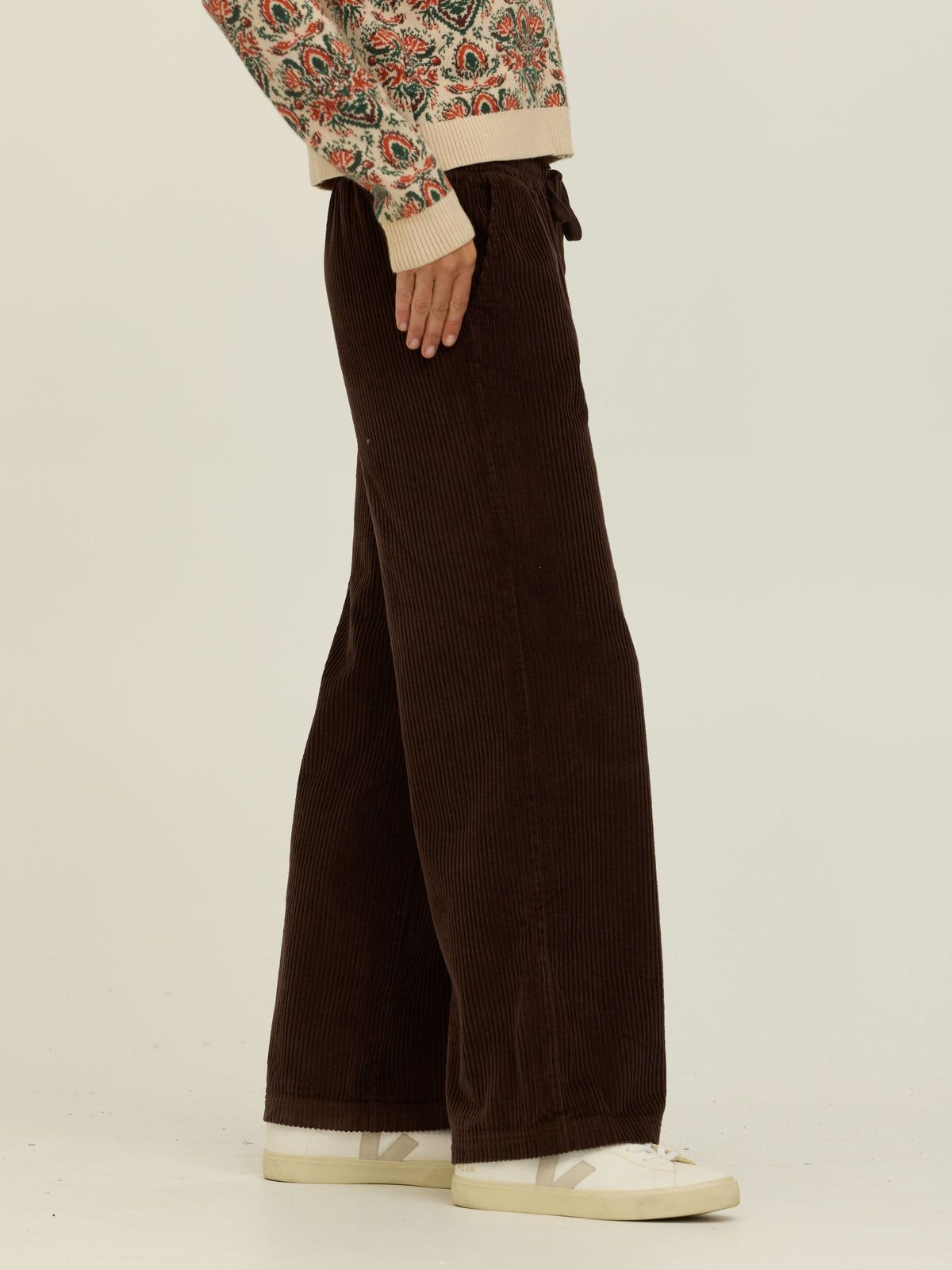 Davisha Textured Corduroy Wide Leg Pant