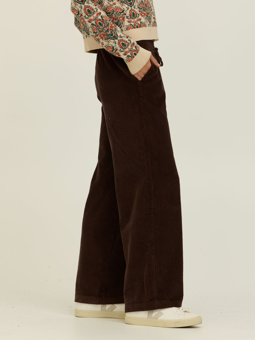 Davisha Textured Corduroy Wide Leg Pant