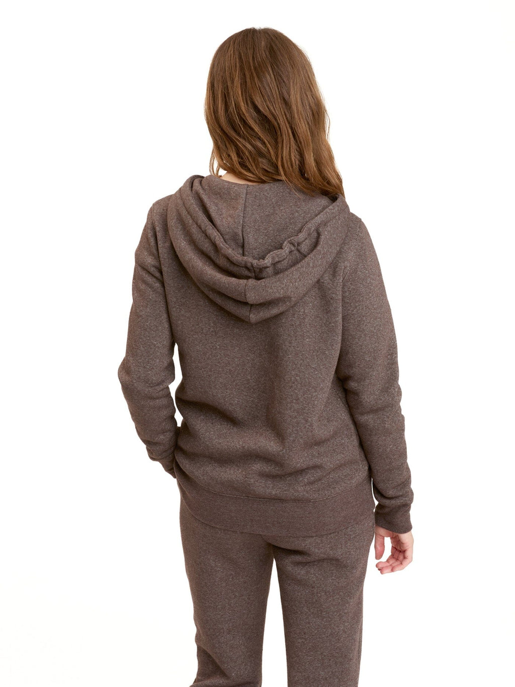 Core Triblend Fleece Classic Zip Hoodie in Brown and White