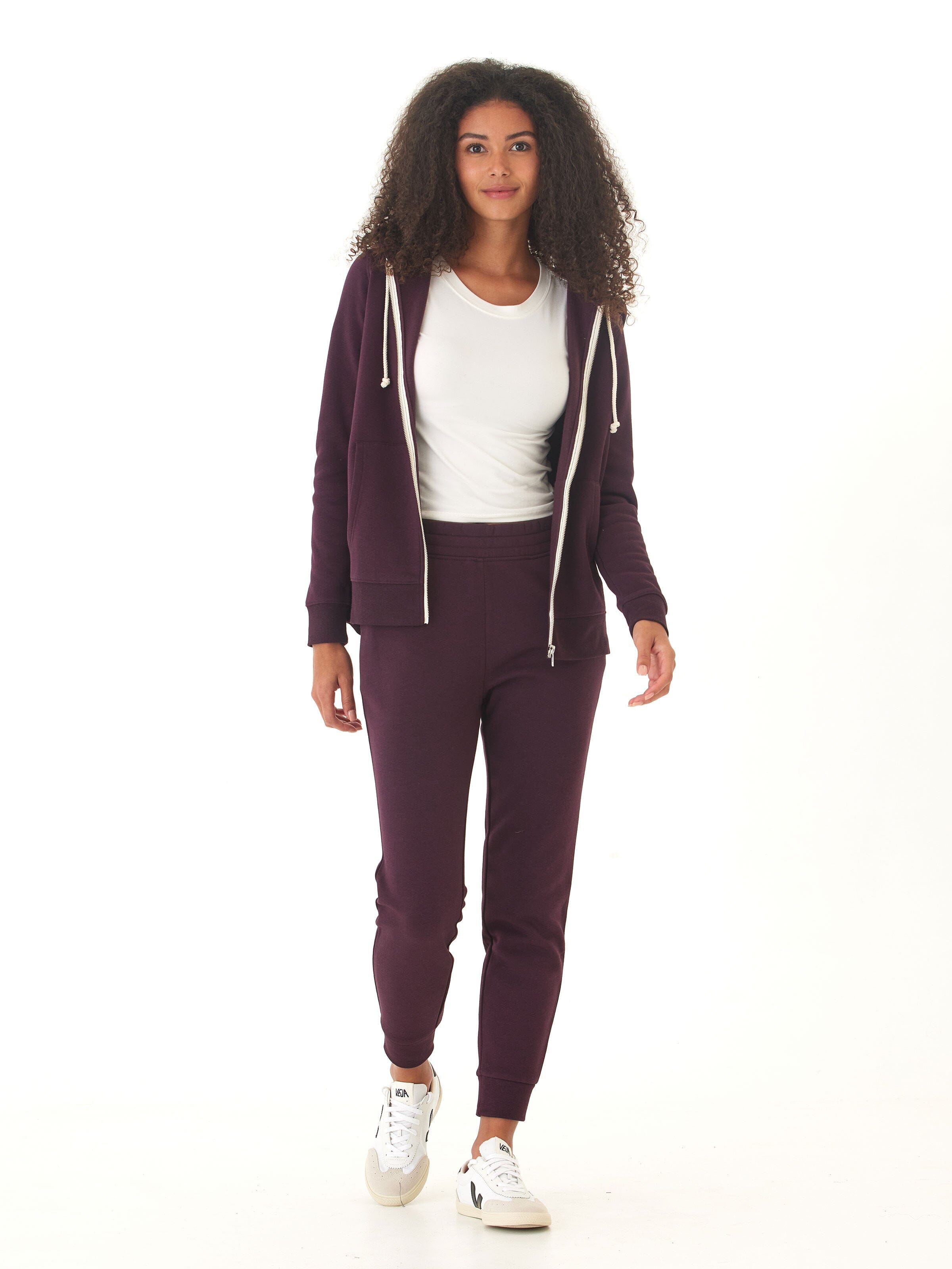 Core Triblend Fleece Classic Zip Hoodie for Women in Dark Purple