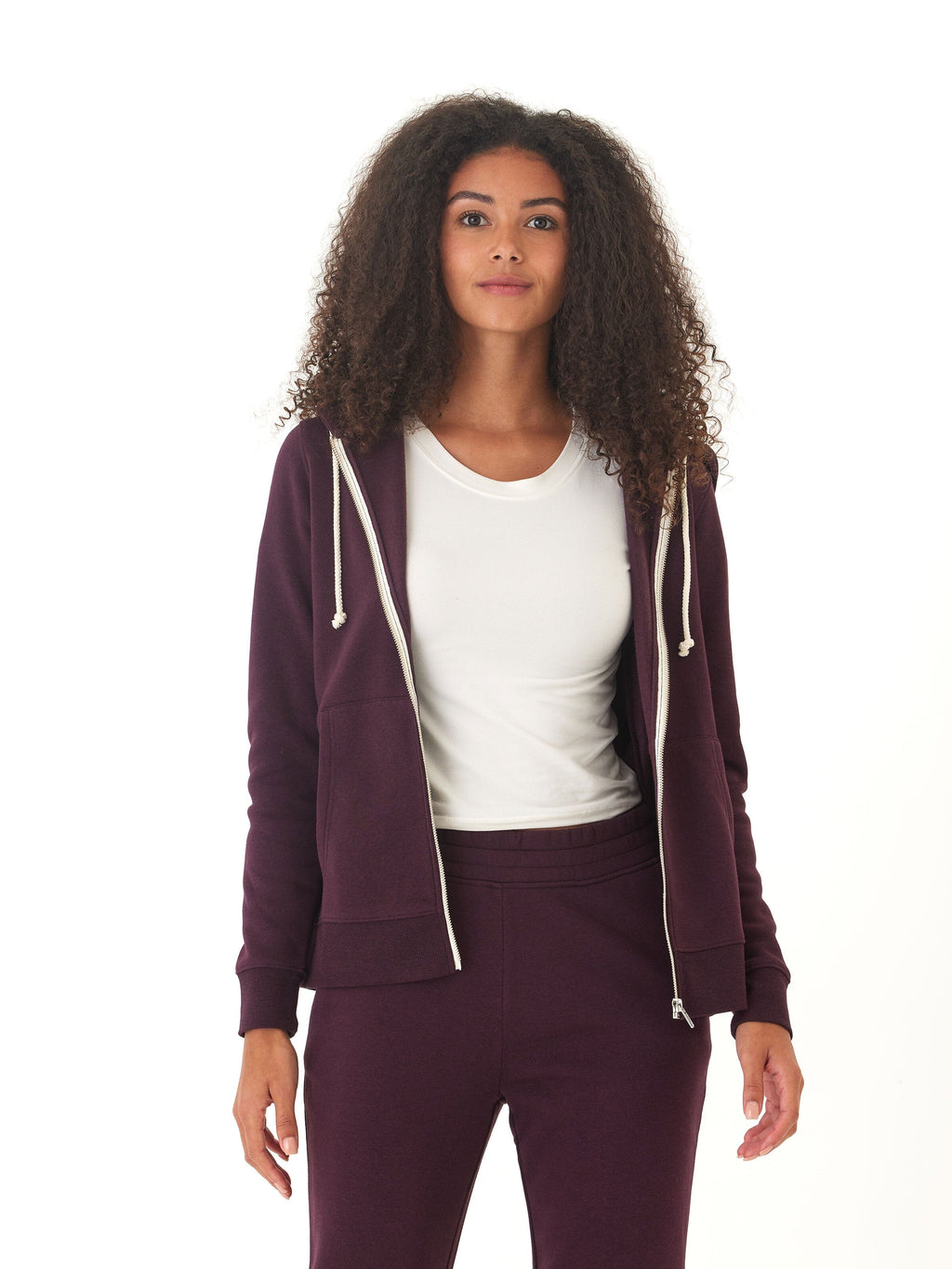 Core Triblend Fleece Classic Zip Hoodie for Women in Dark Purple