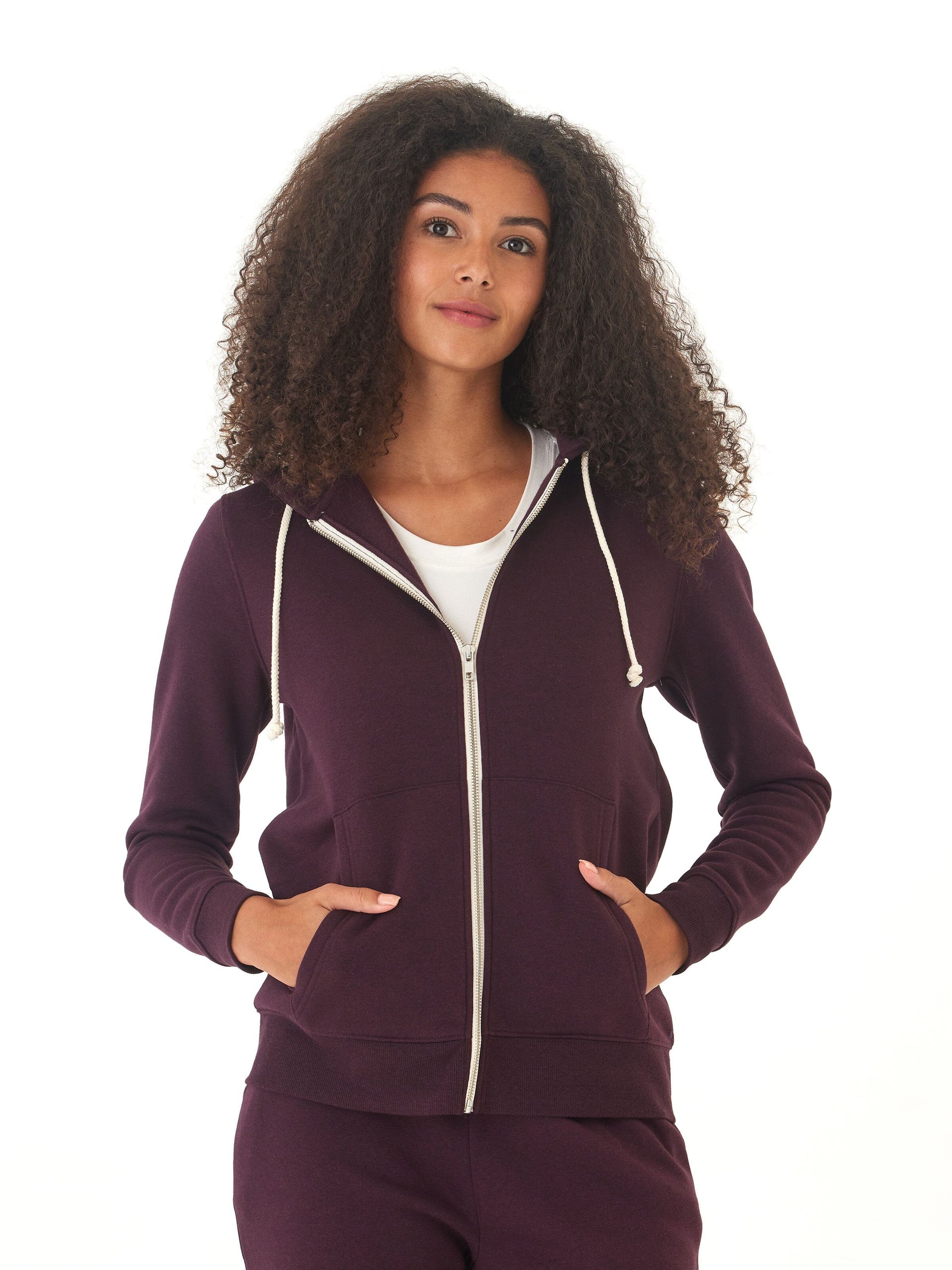 Core Triblend Fleece Classic Zip Hoodie for Women in Dark Purple