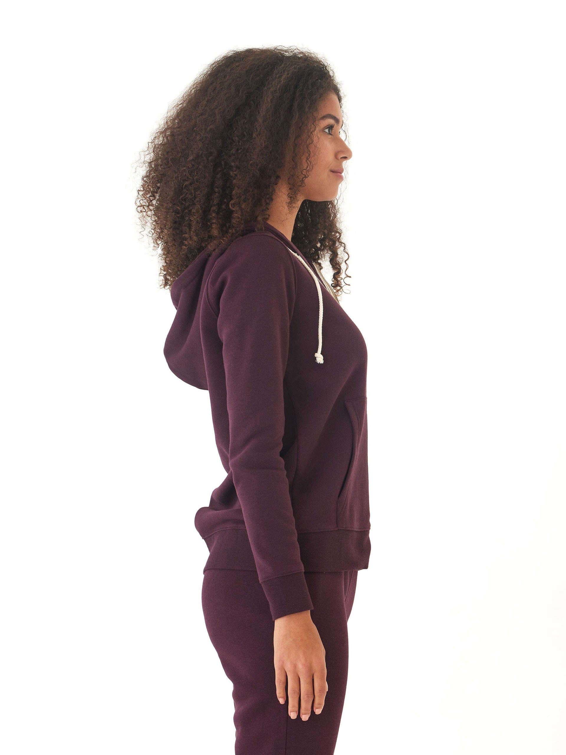 Core Triblend Fleece Classic Zip Hoodie for Women in Dark Purple