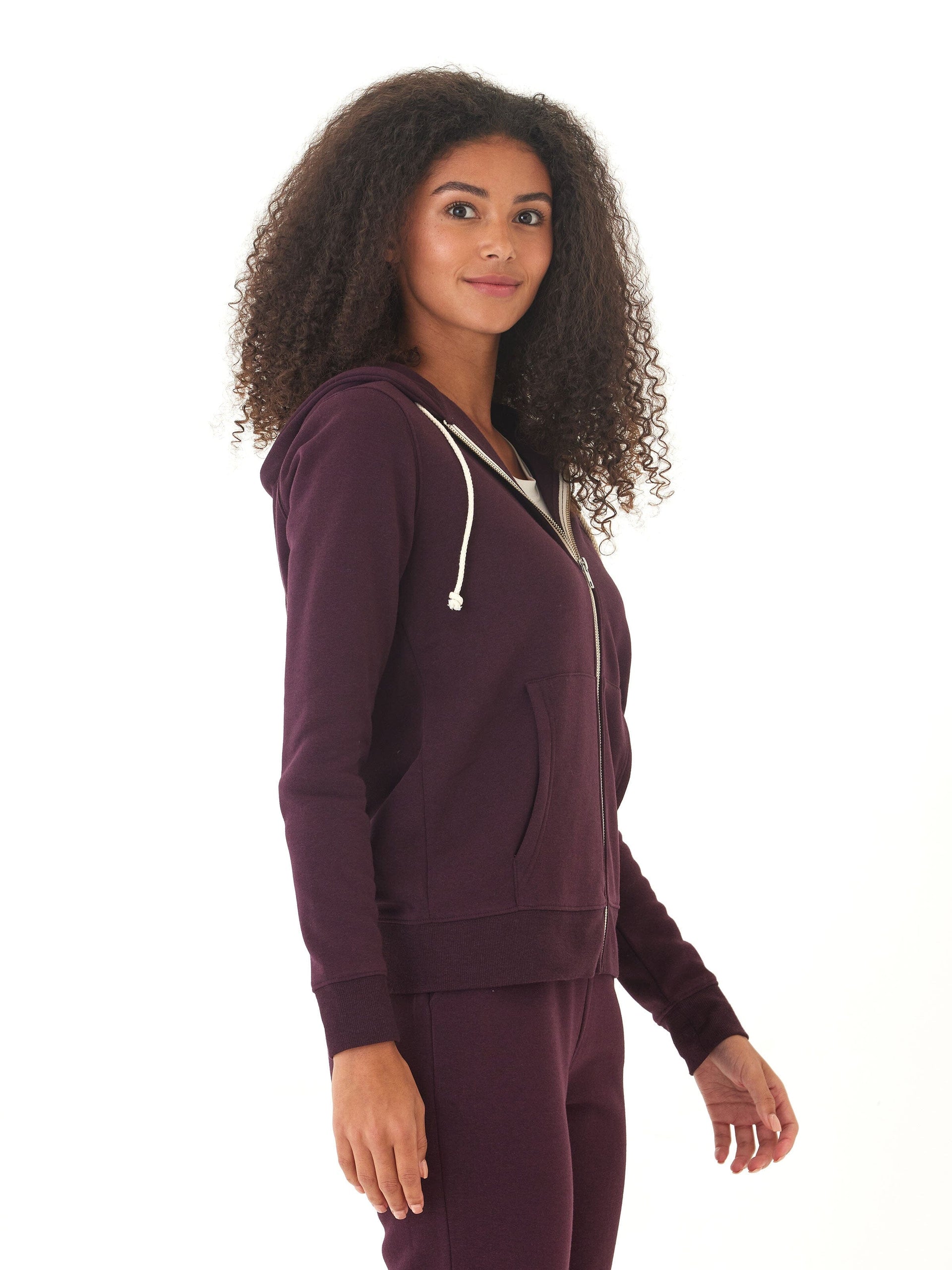 Core Triblend Fleece Classic Zip Hoodie for Women in Dark Purple