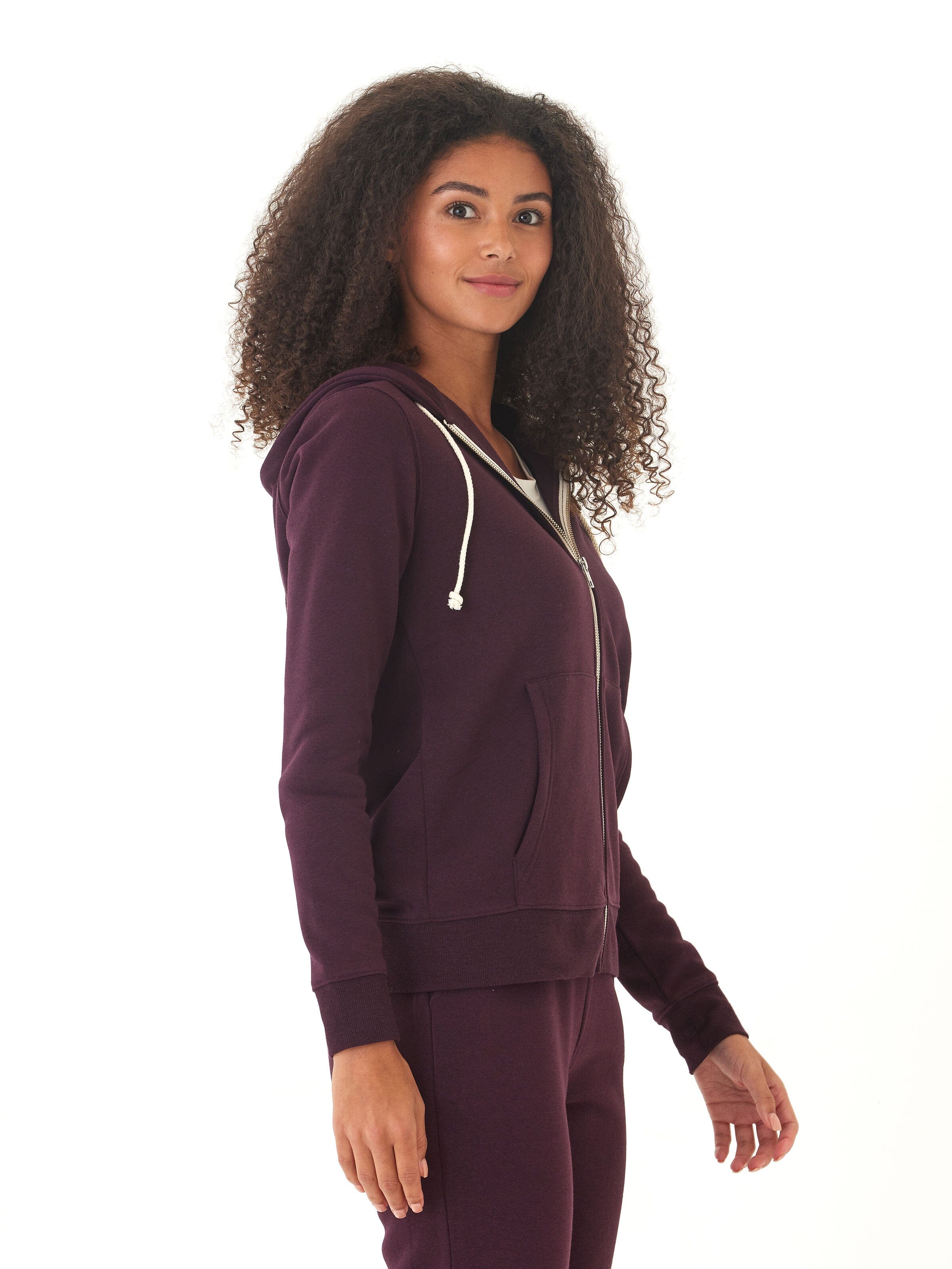 Core Triblend Fleece Classic Zip Hoodie for Women in Dark Purple