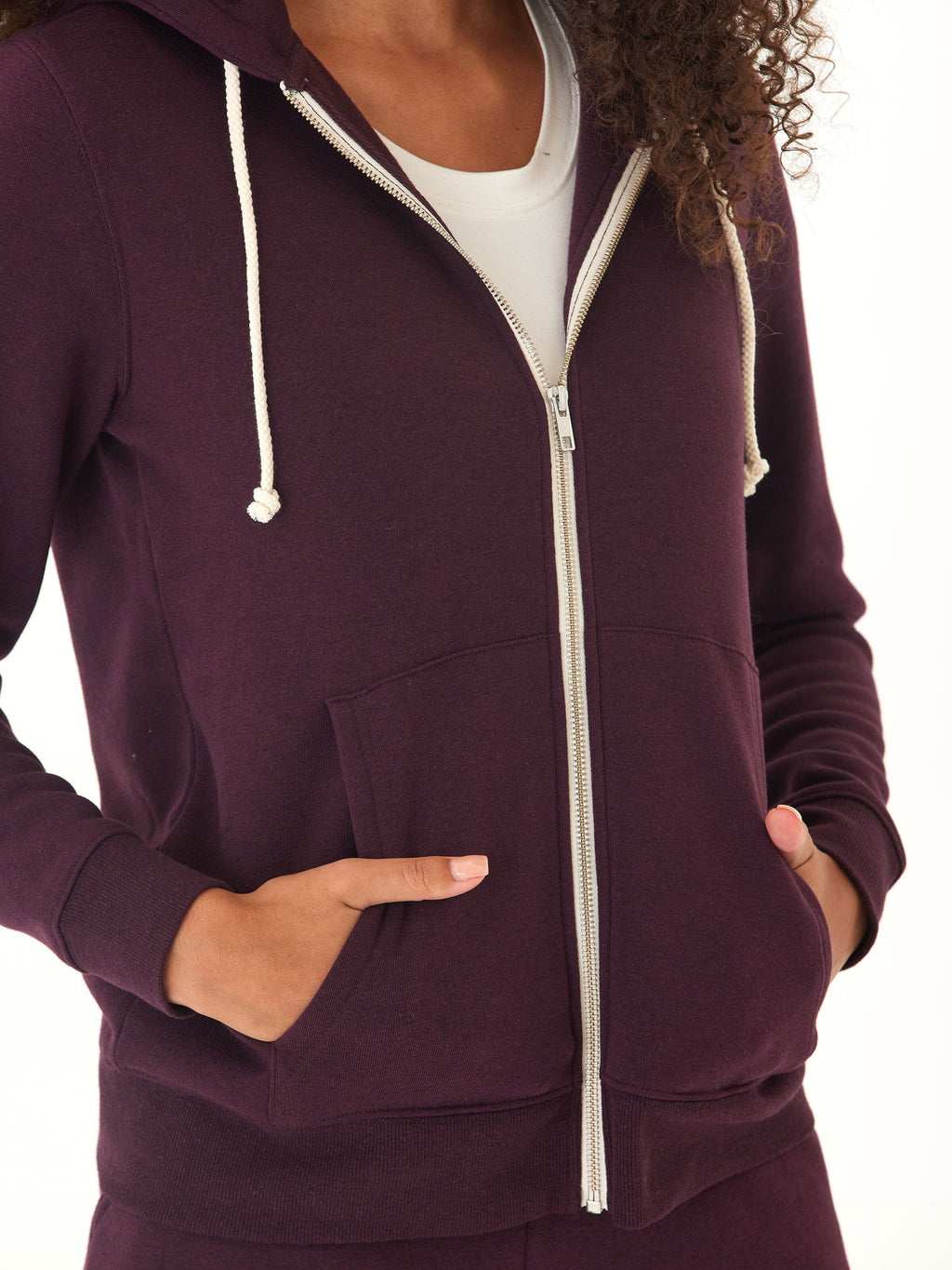 Core Triblend Fleece Classic Zip Hoodie for Women in Dark Purple