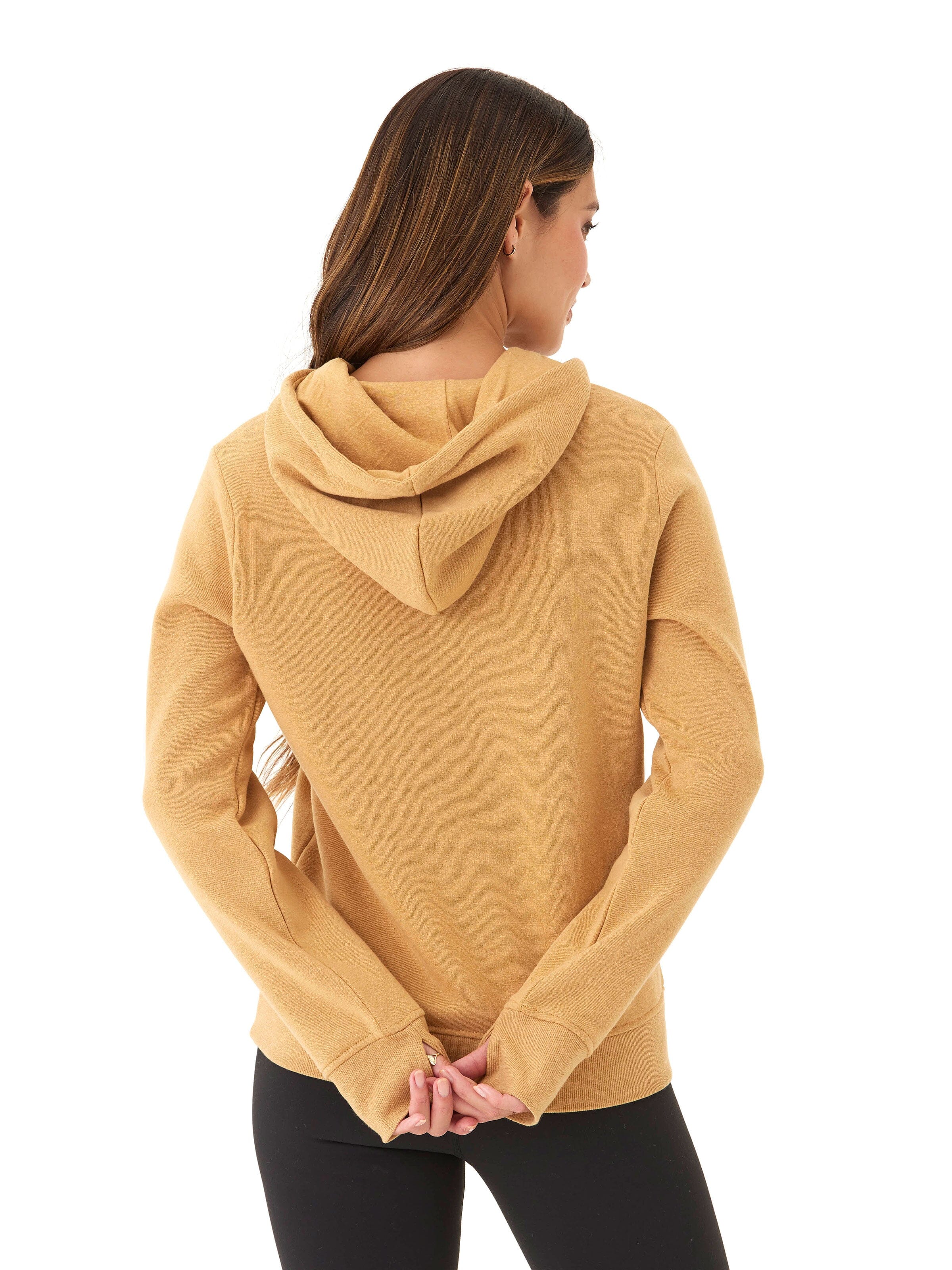 Sinead 1/4 Zip Triblend Fleece Hoodie with Thumbhole Details