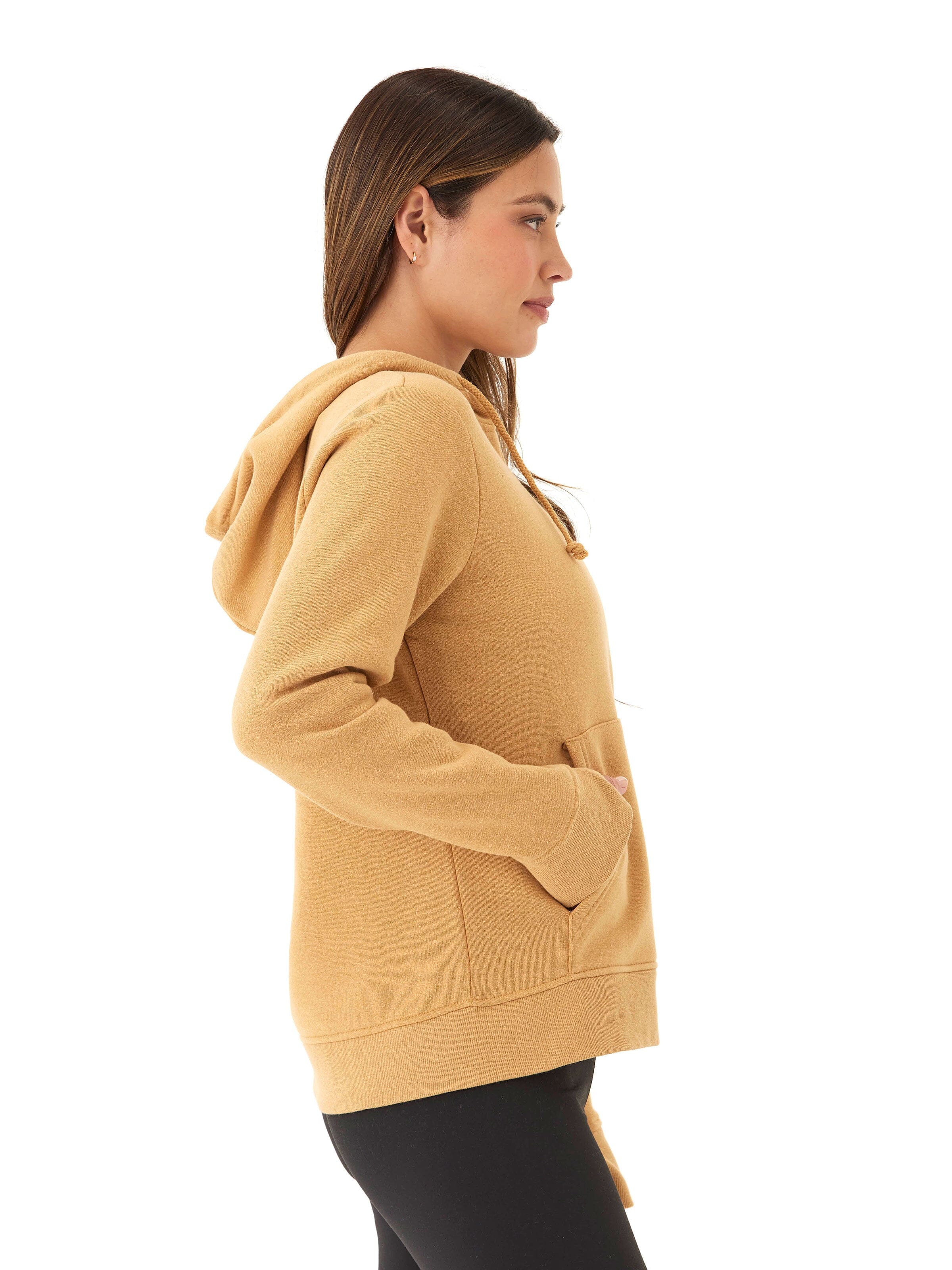 Sinead 1/4 Zip Triblend Fleece Hoodie with Thumbhole Details