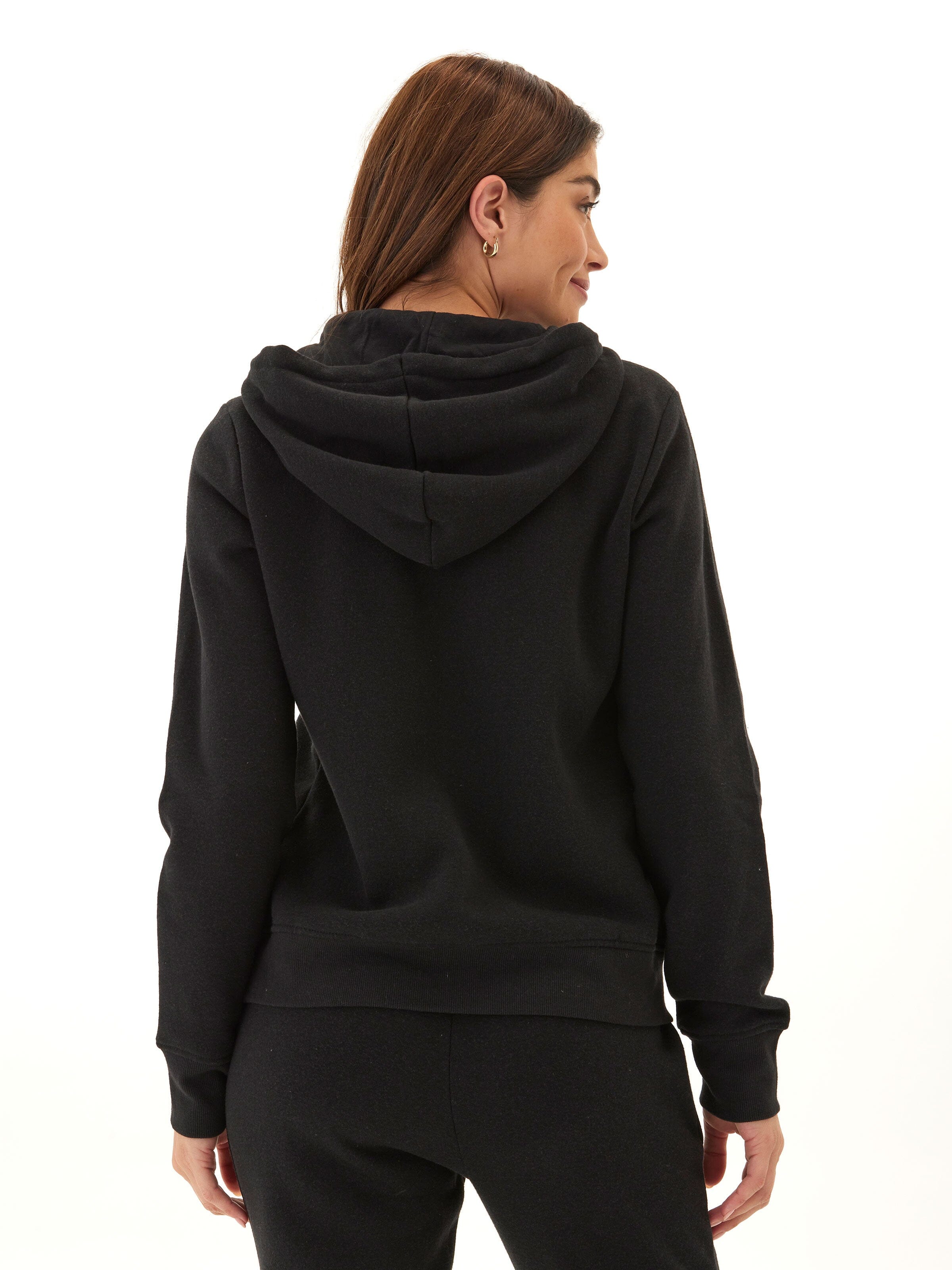 Women's Sinead 1/4 Zip Triblend Fleece Hoodie in Black